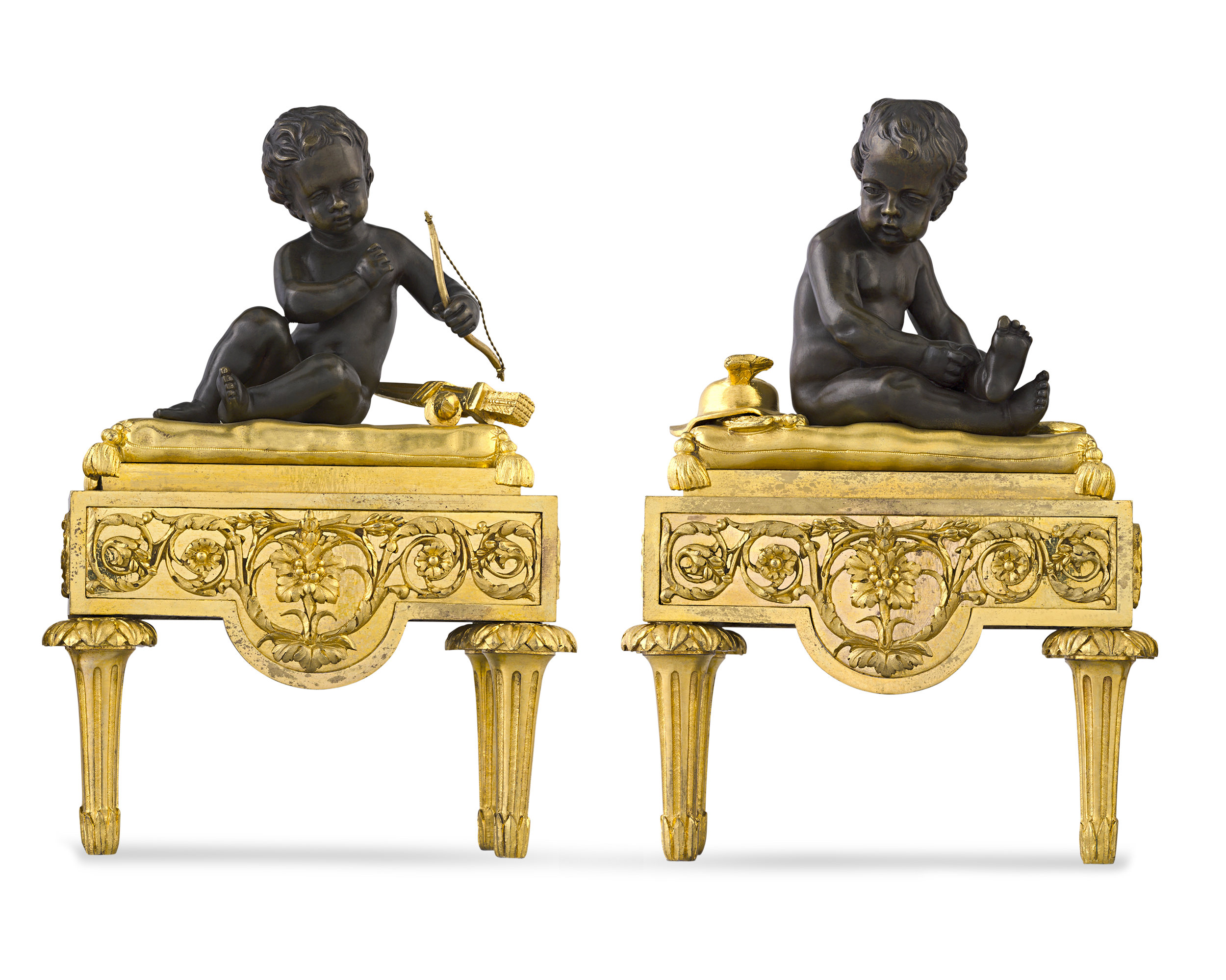 Louis XVI-Style Bronze Chenets