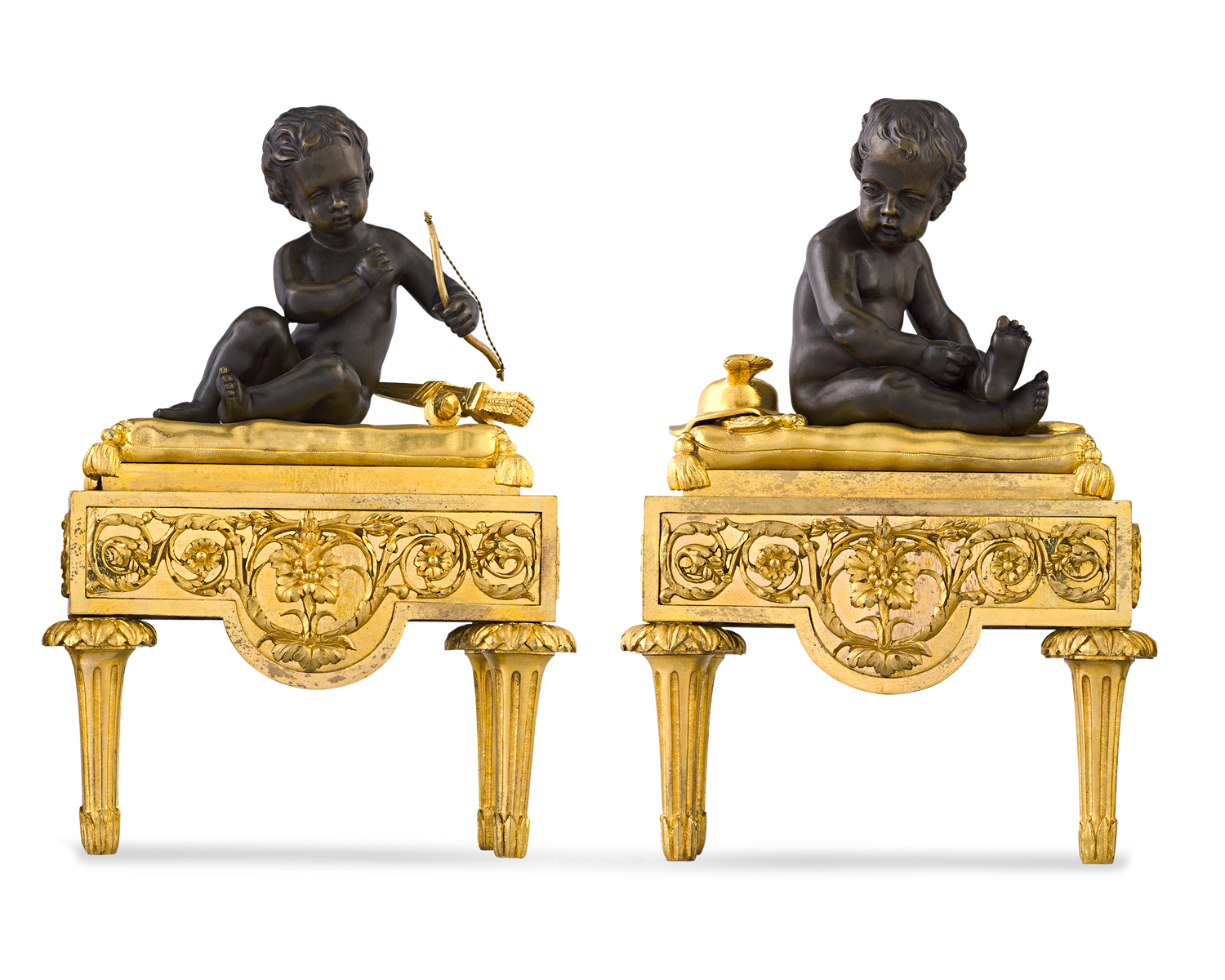 Louis XVI-Style Bronze Chenets