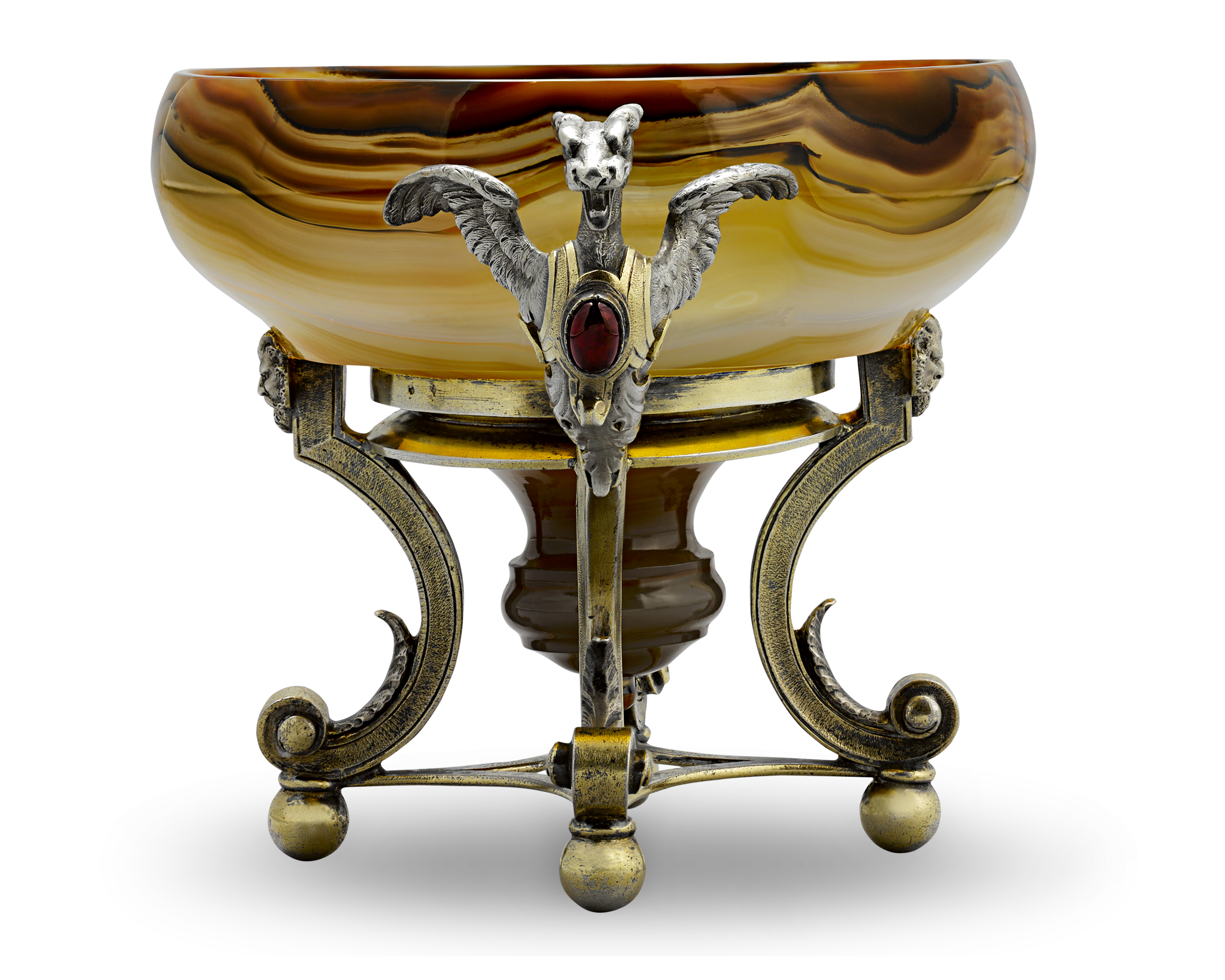 Agate and Silver Tazzas by Jules Wiese