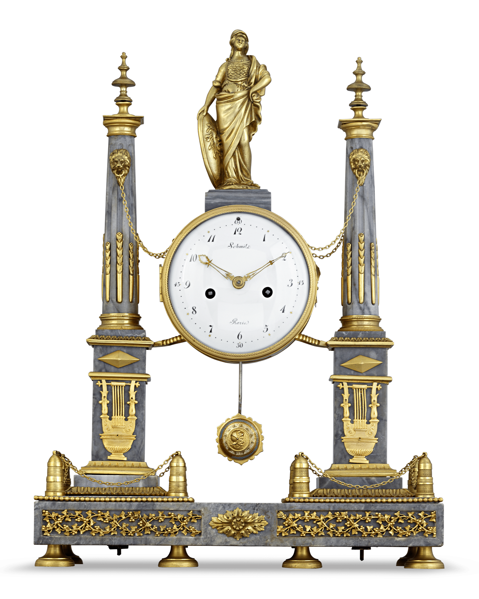 Louis XVI Marble Mantel Clock by Jean-Nicolas Schmit | M.S. Rau