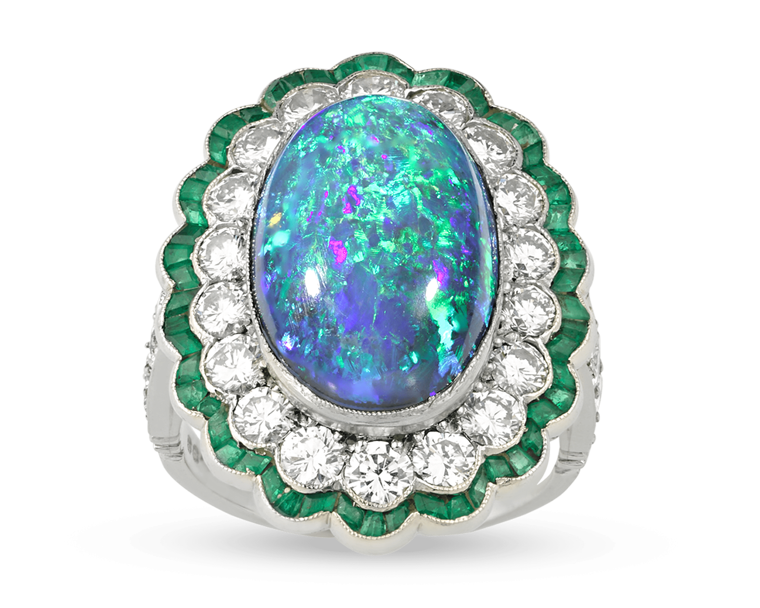 Black Opal Ring, 8.50 Carats