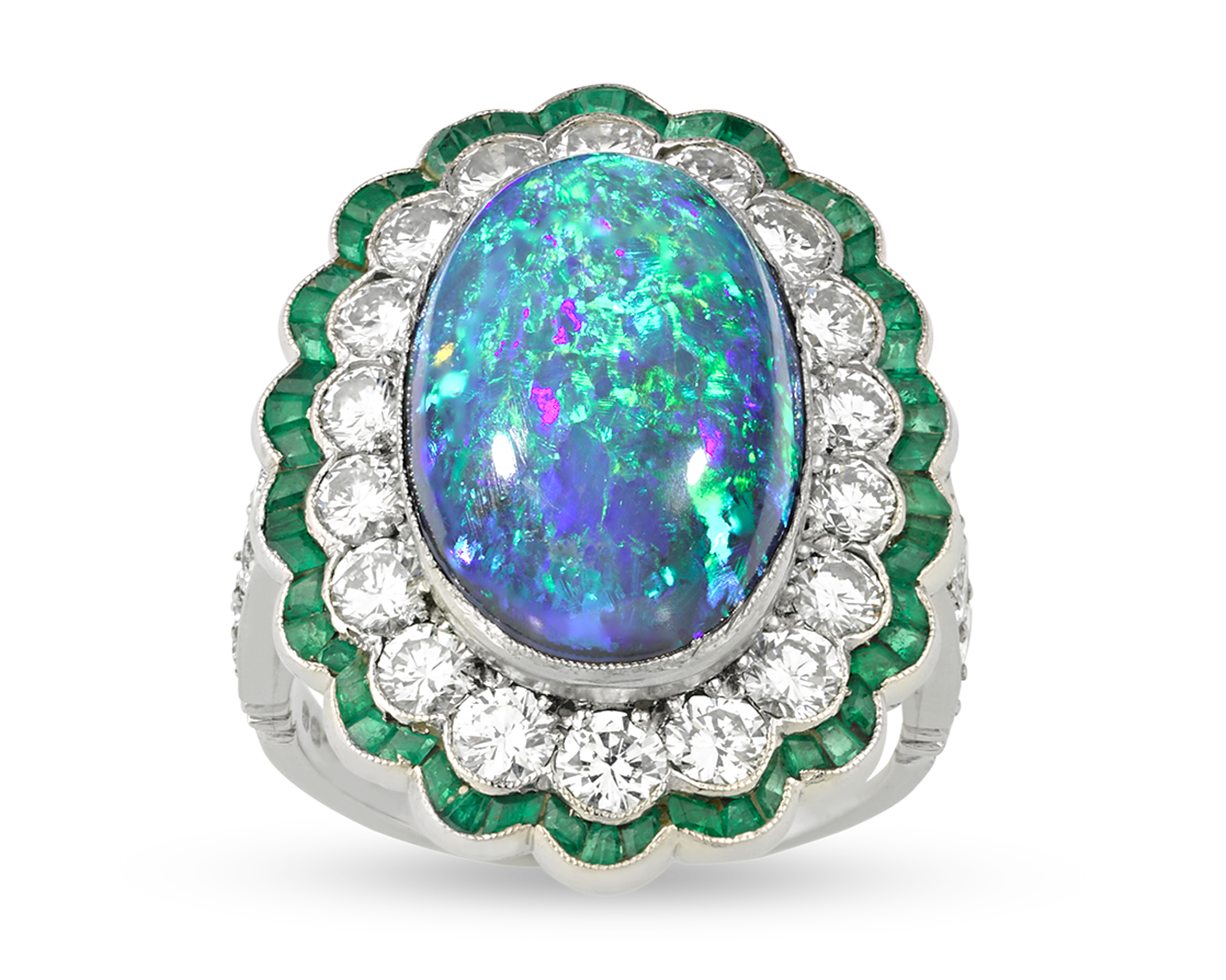 Black Opal Ring, 8.50 Carats