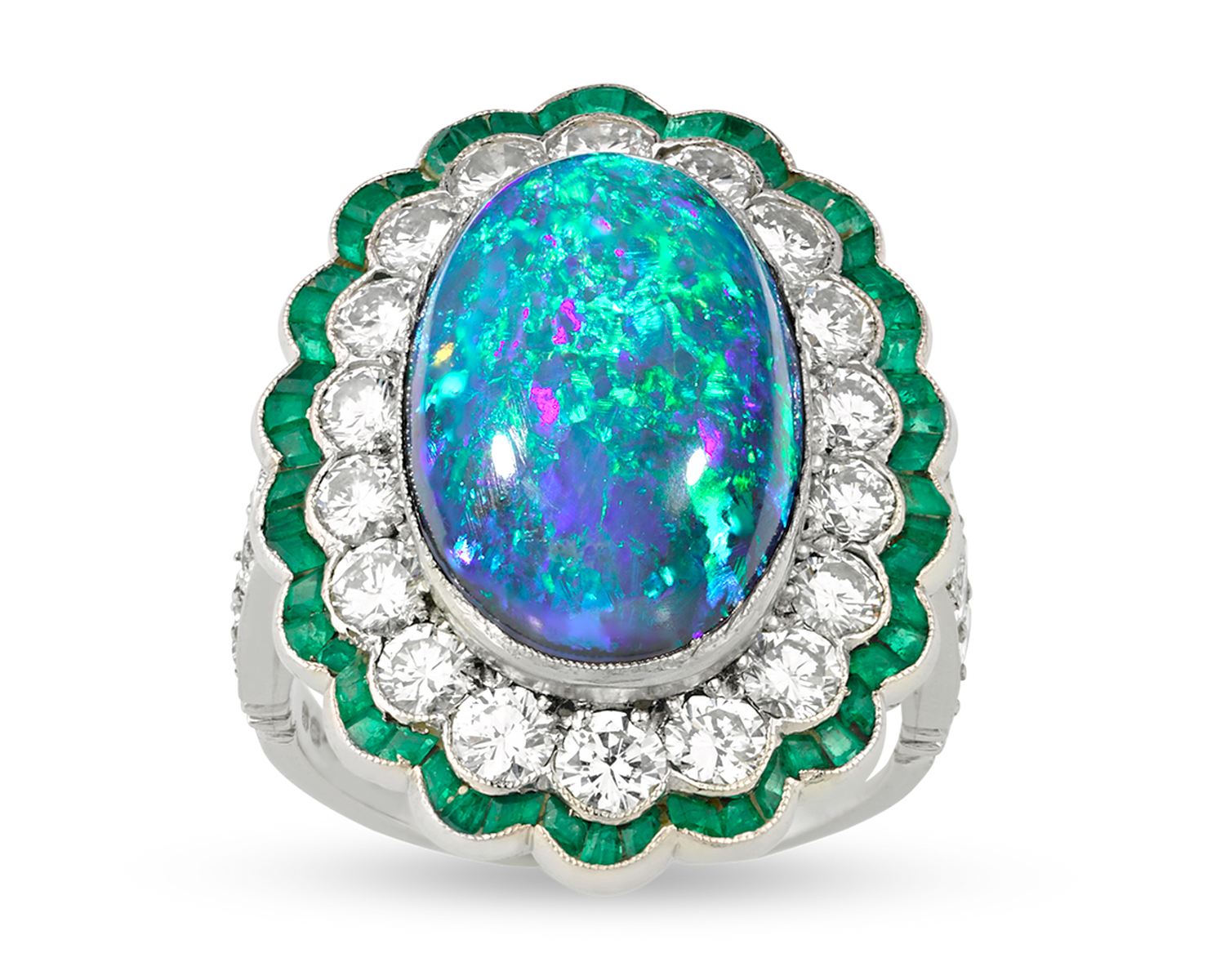 Black Opal Ring, 8.50 Carats