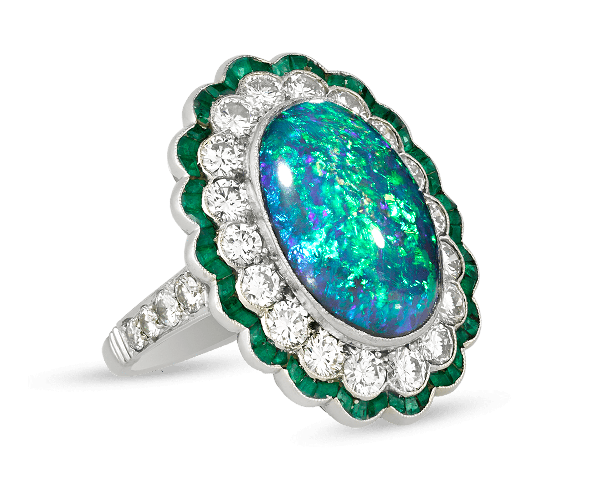 Black Opal Ring, 8.50 Carats