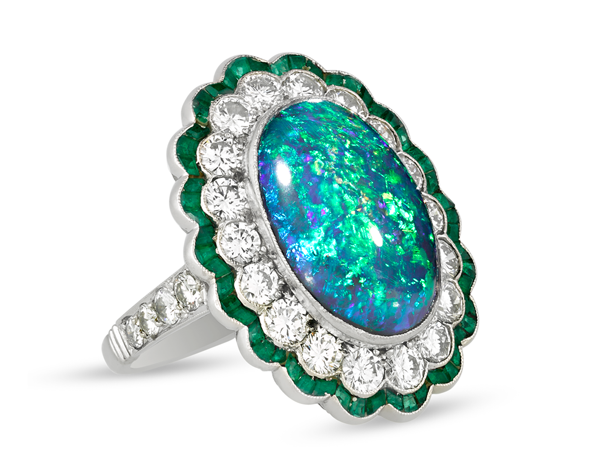 Black Opal Ring, 8.50 Carats