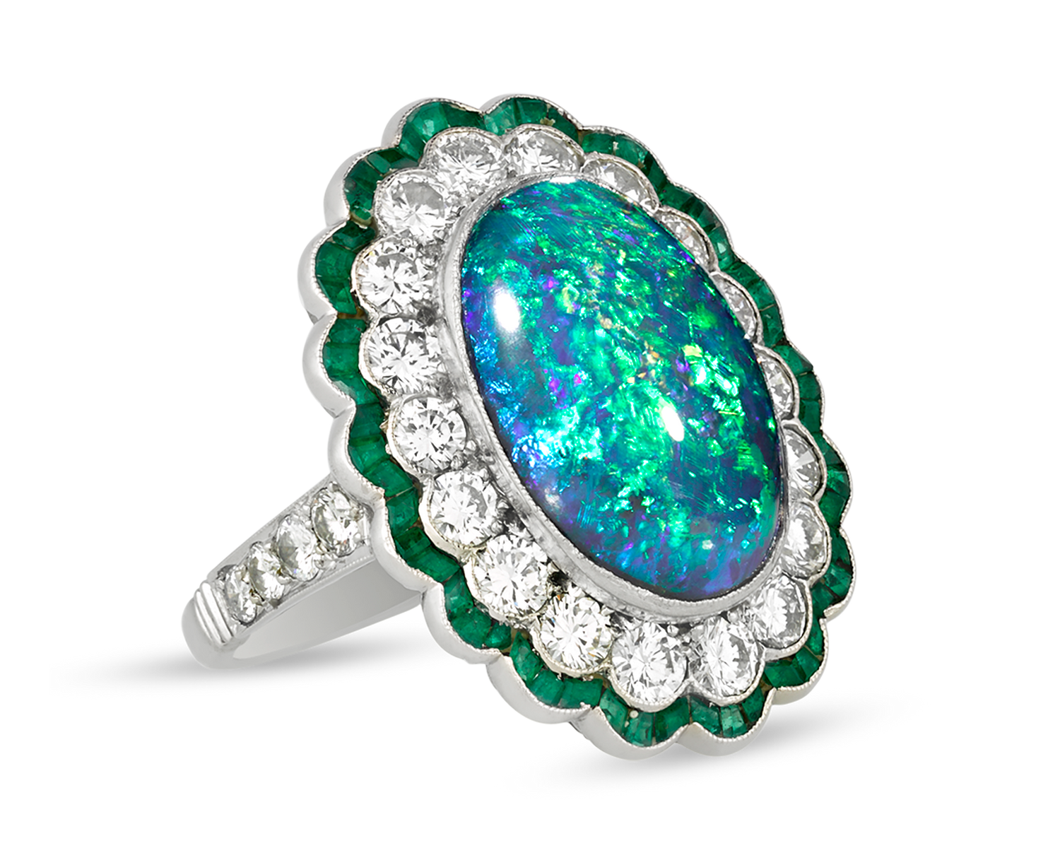 Black Opal Ring, 8.50 Carats