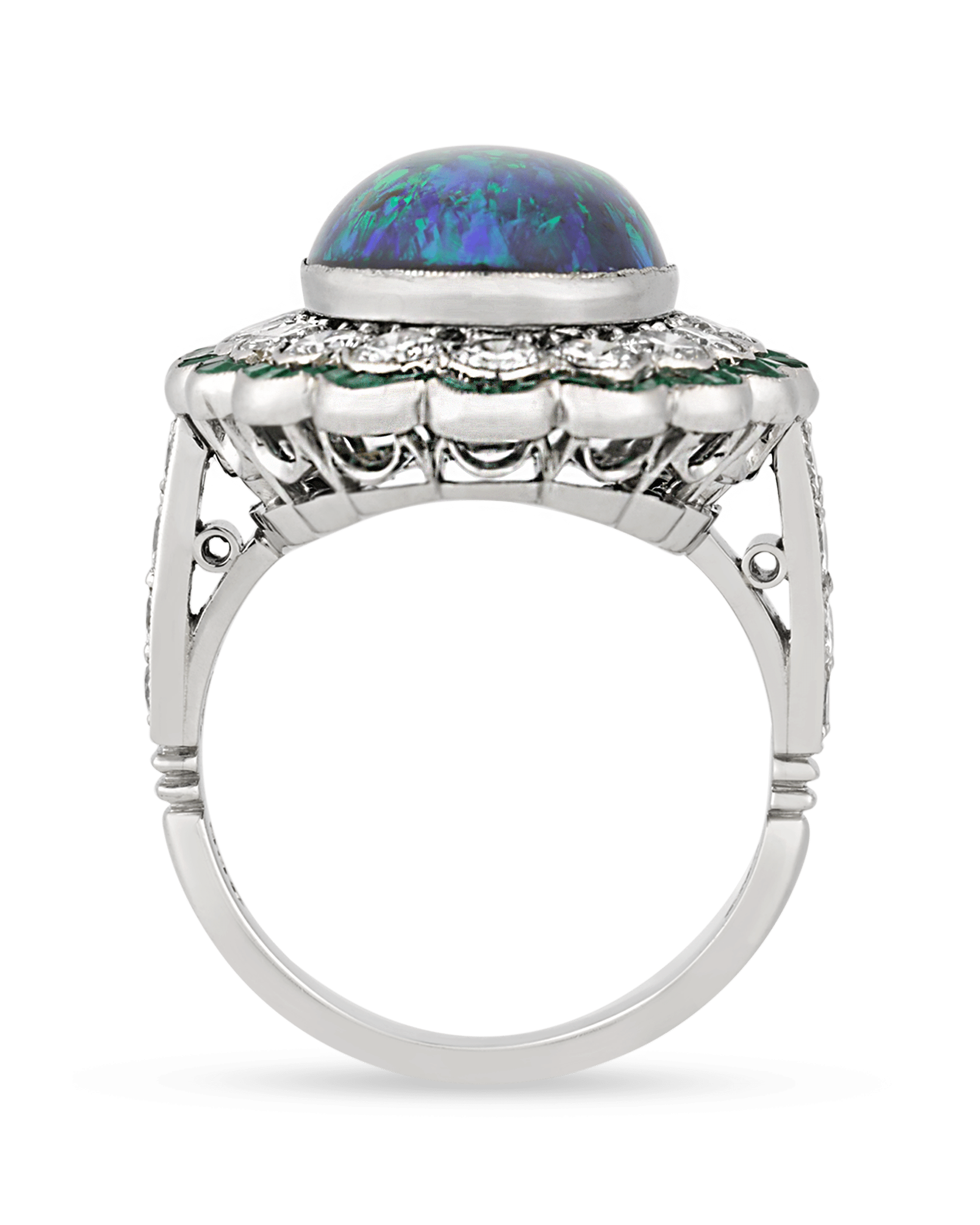 Black Opal Ring, 8.50 Carats