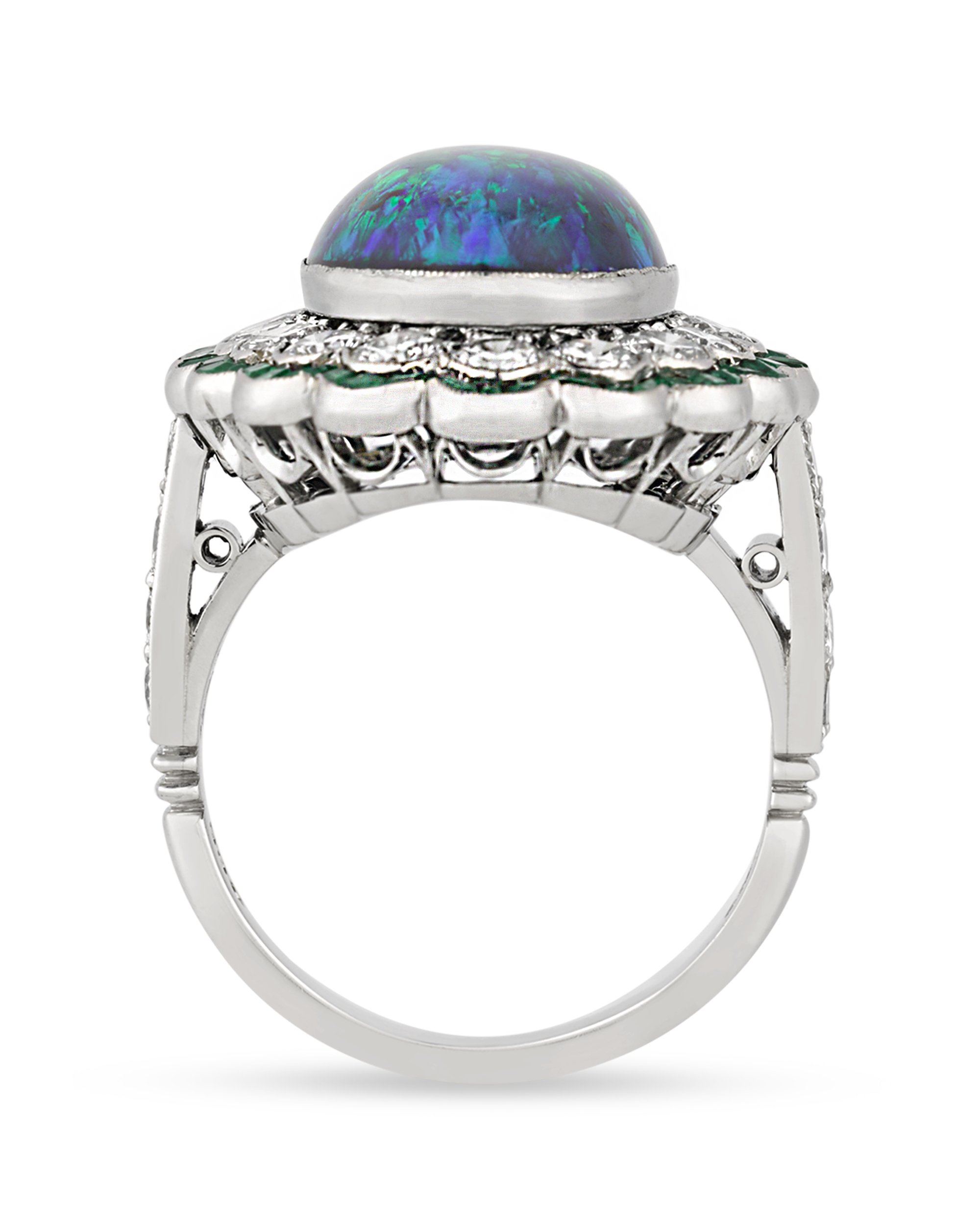 Black Opal Ring, 8.50 Carats