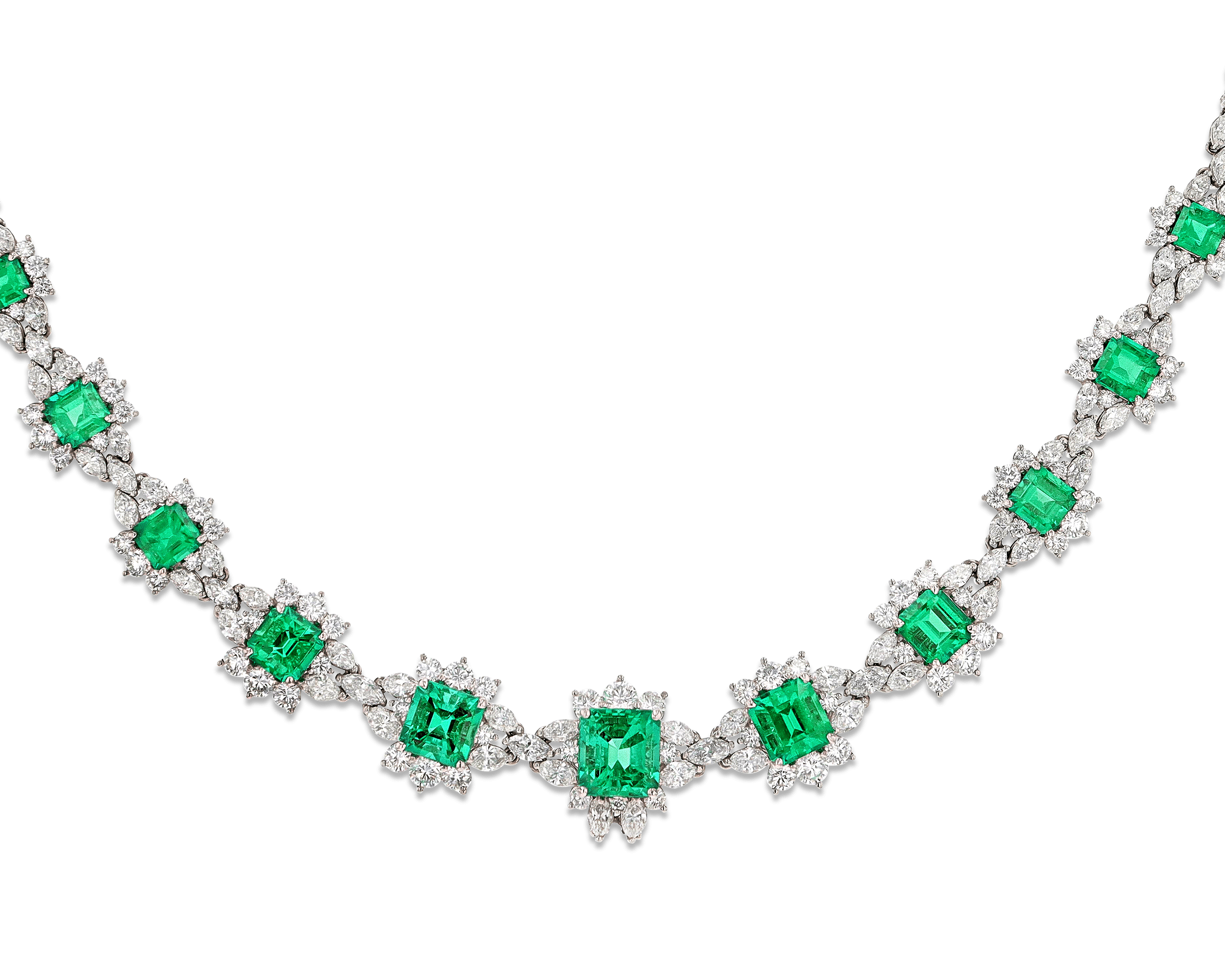 Krementz & Co. Colombian Emerald and Diamond Necklace