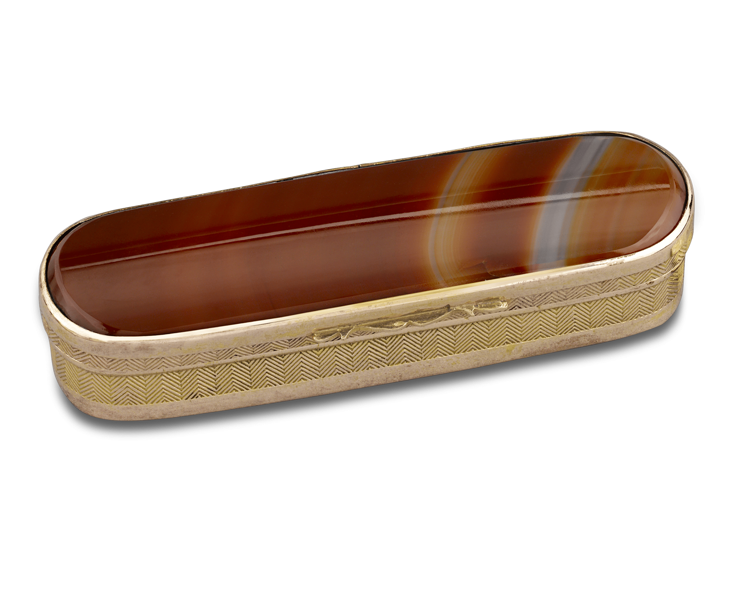 Neoclassical Agate and Gold Snuff Box