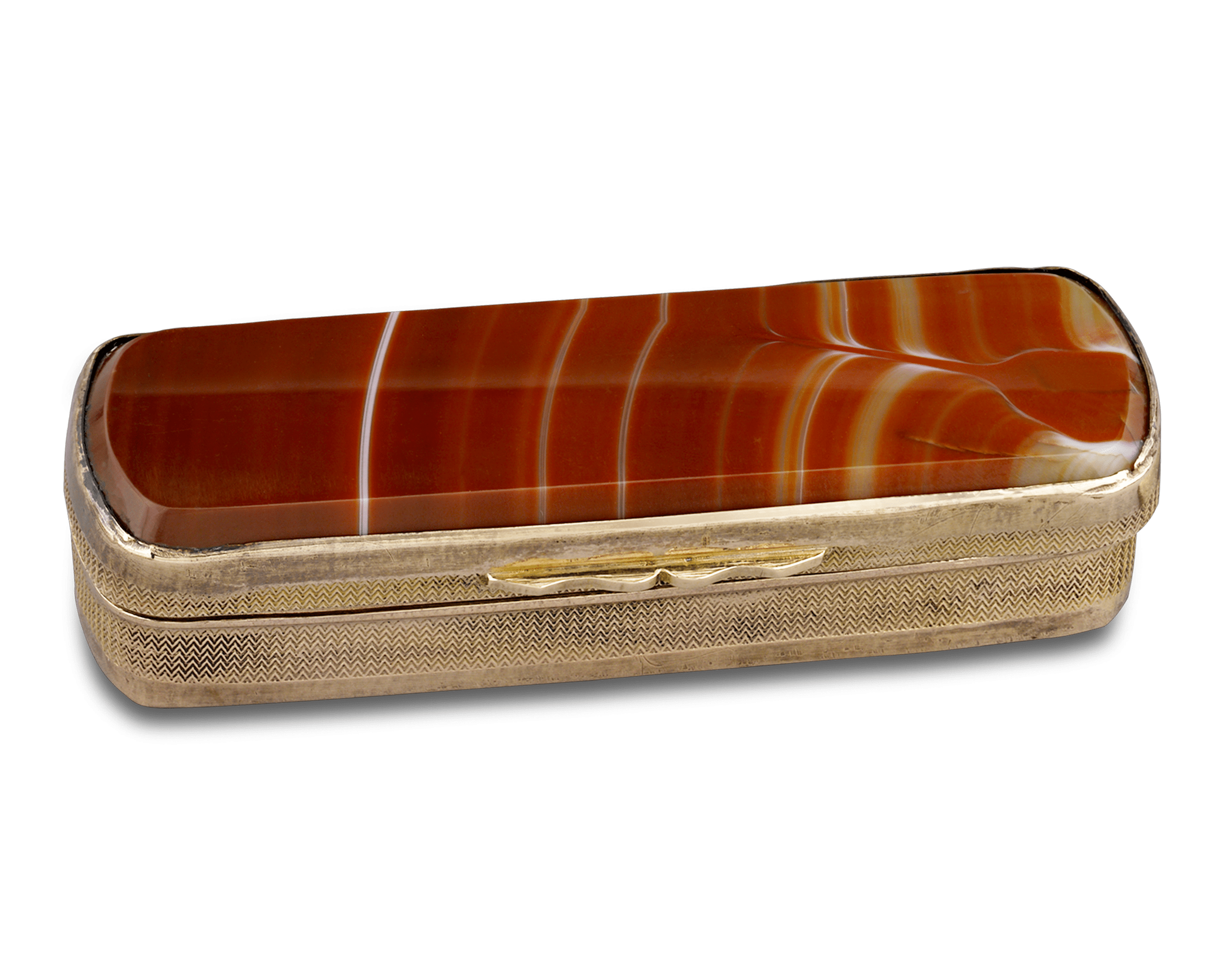 Red Agate Snuff Box