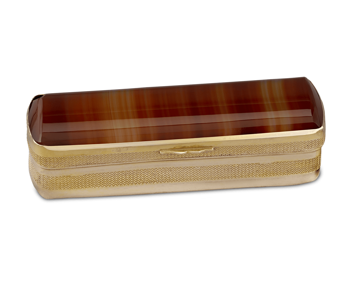 Brown Agate Snuff Box