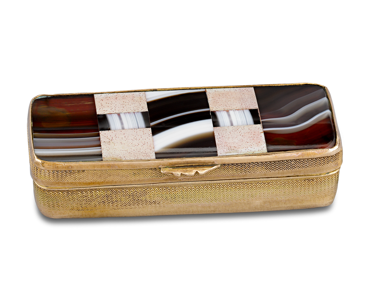 Gold and Agate Specimen Snuff Box