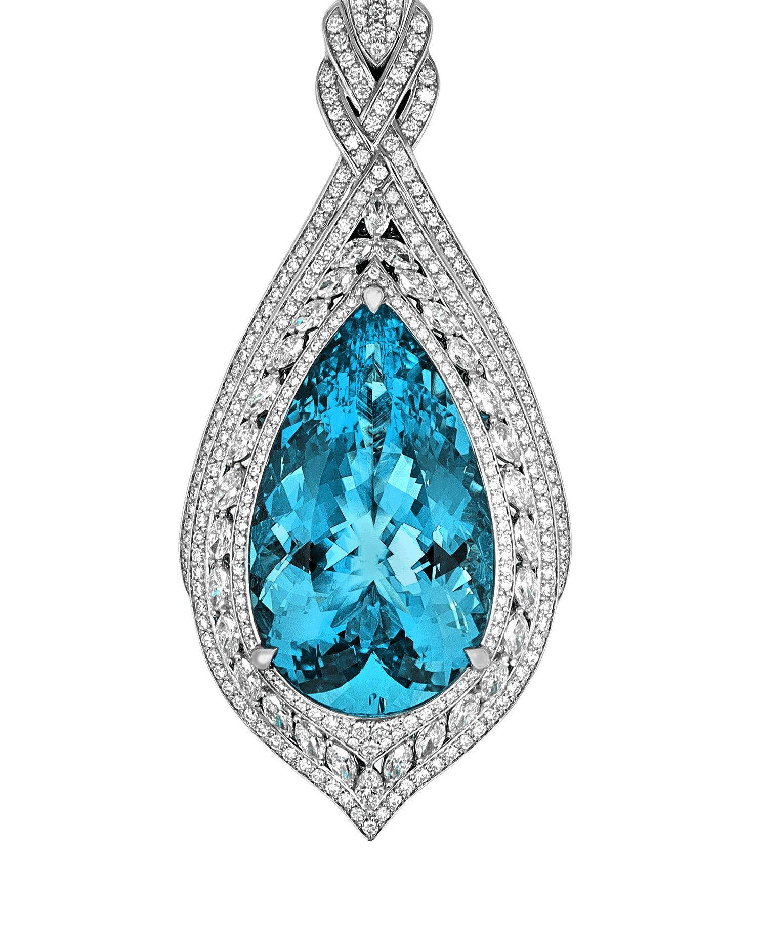 Aquamarine Pendant Necklace, 55.03 Carats