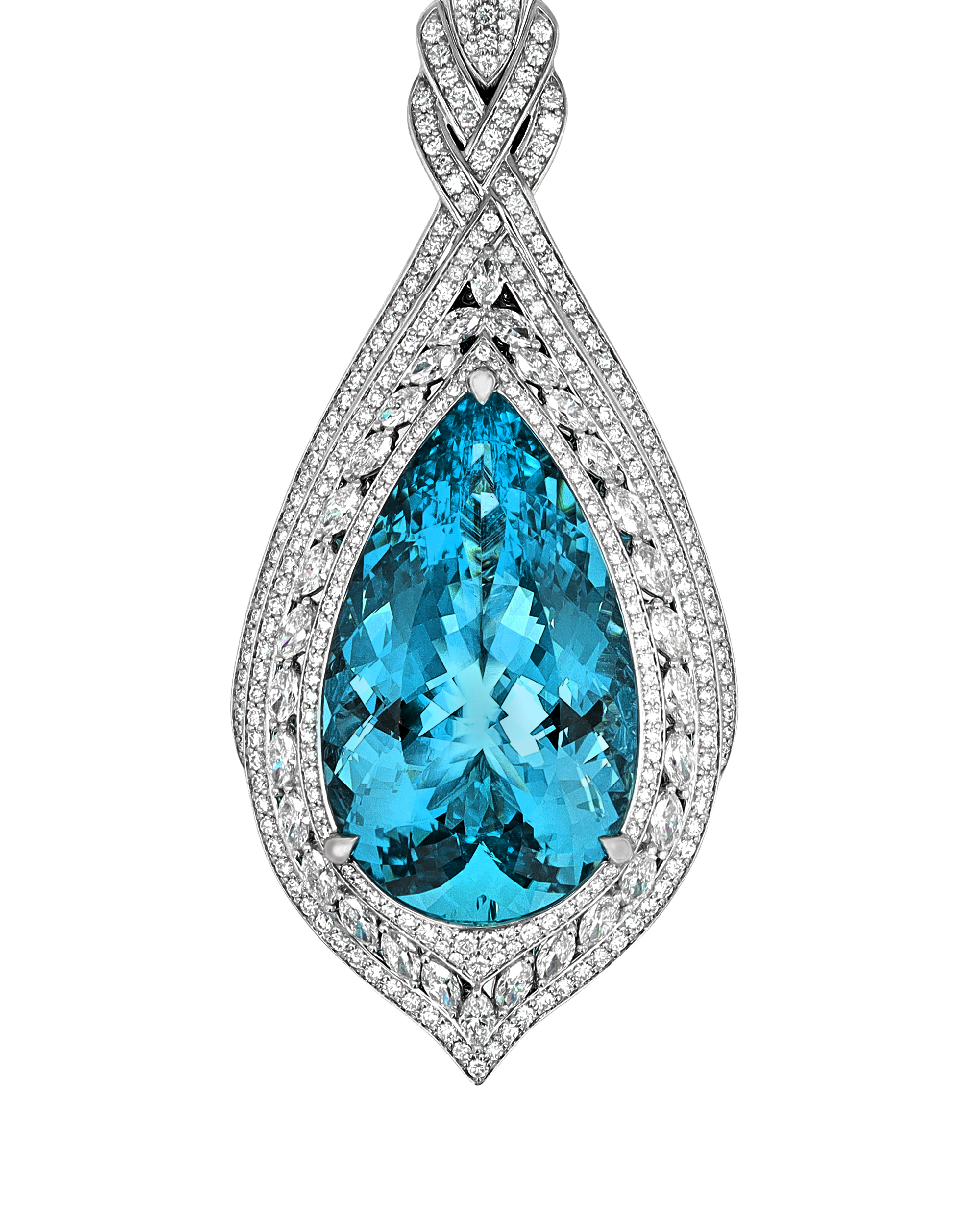 Aquamarine Pendant Necklace, 60.00 Carats