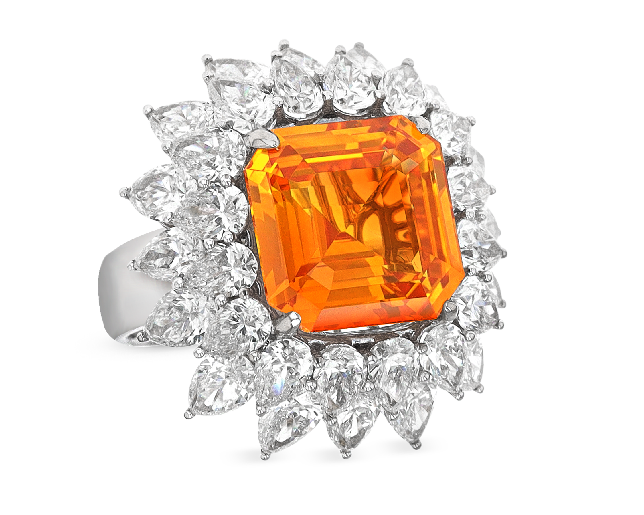 Orange Sapphire Ring, 14.01 Carats