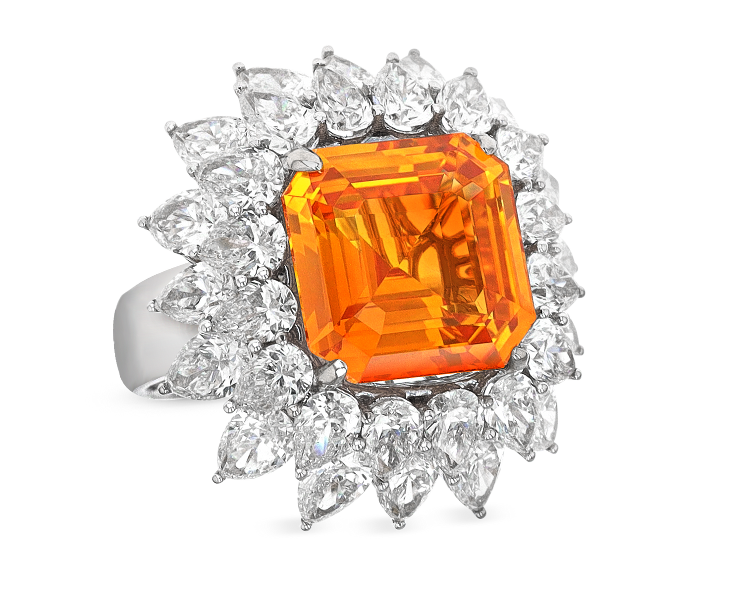 Orange Sapphire Ring, 14.01 Carats