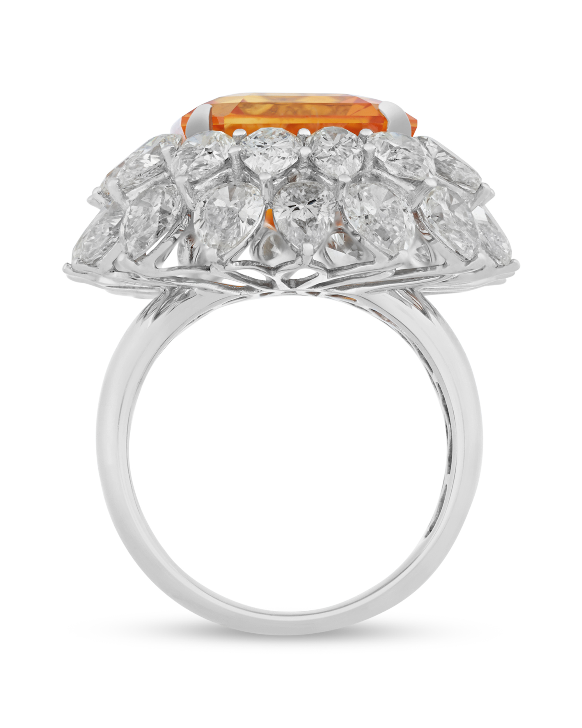 Orange Sapphire Ring, 14.01 Carats