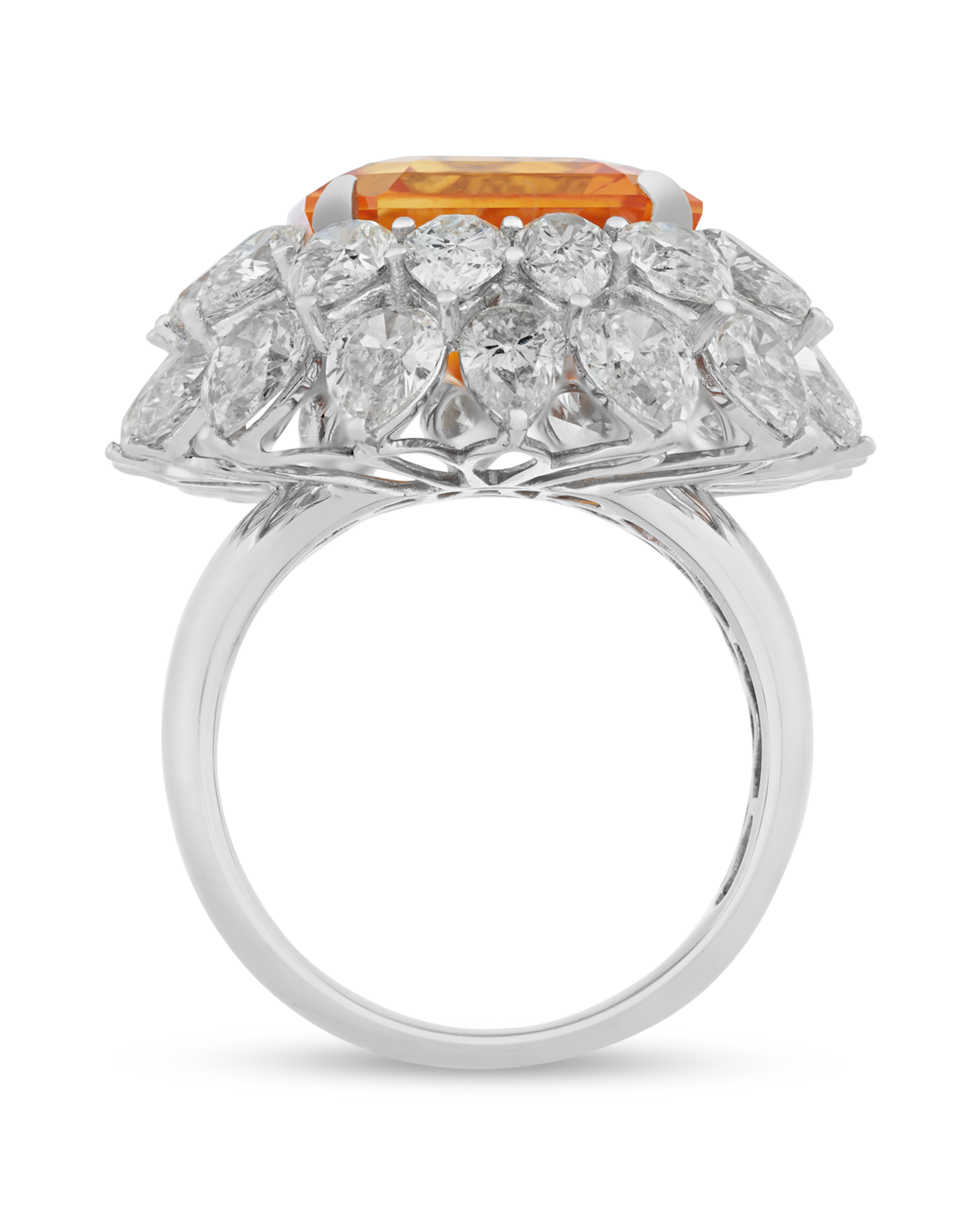 Orange Sapphire Ring, 14.01 Carats