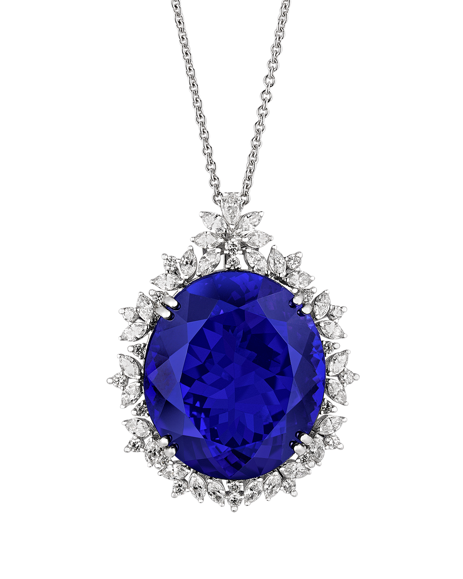 Tanzanite Pendant Necklace, 88.00 Carats