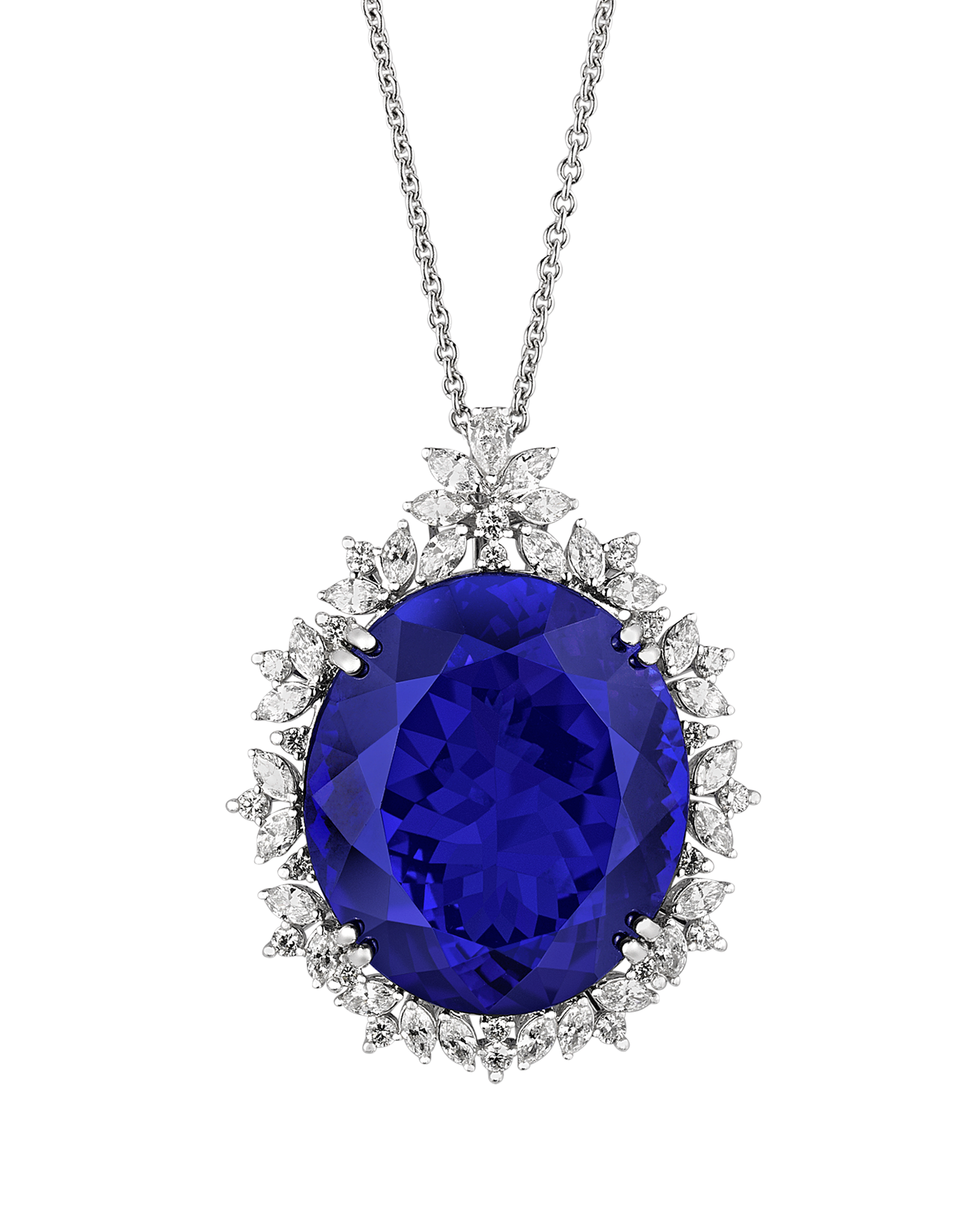 Tanzanite Pendant Necklace, 88.00 Carats