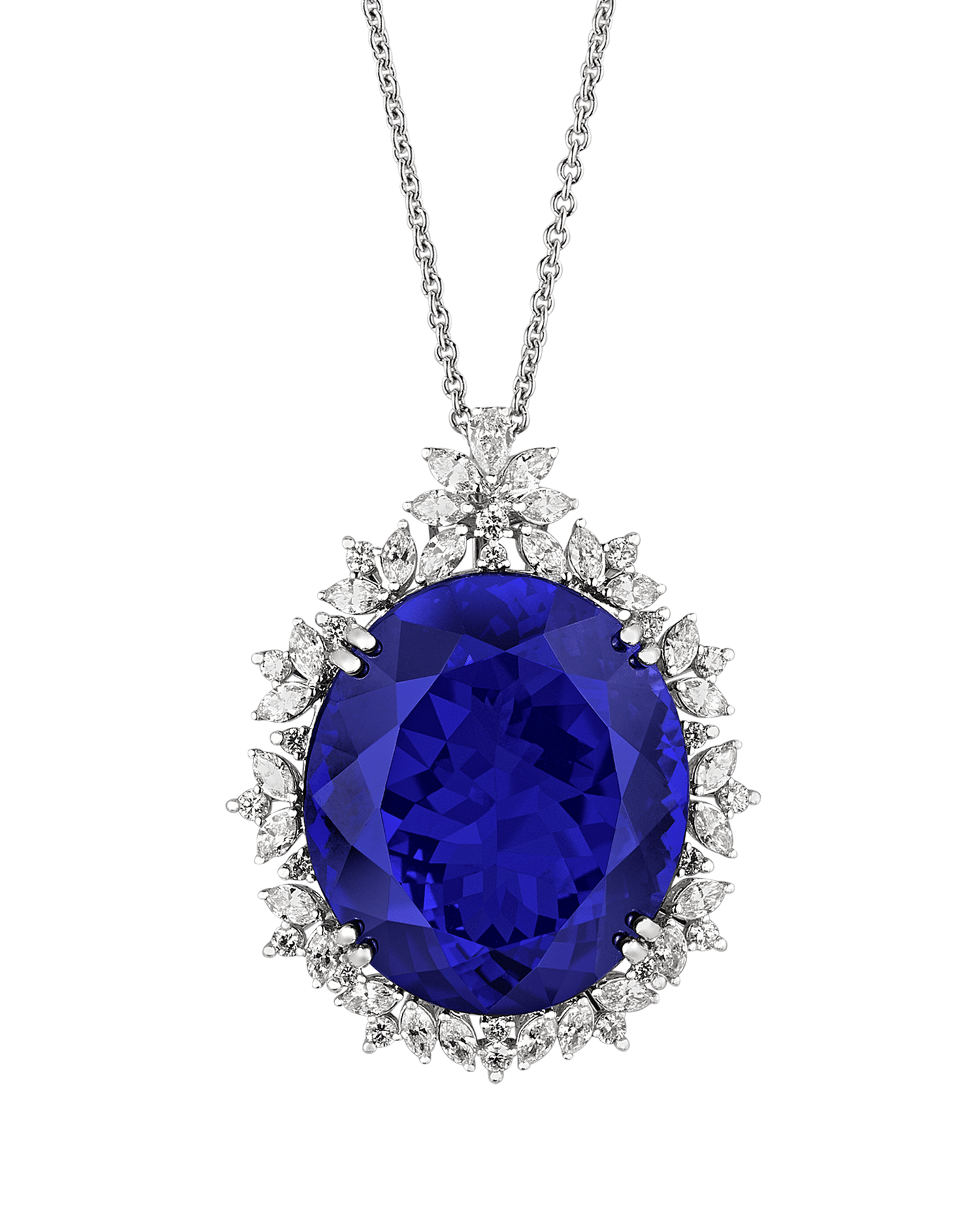 Tanzanite Pendant Necklace, 88.00 Carats