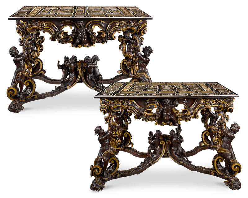 Grand Ducal Pietre Dure Console Tables