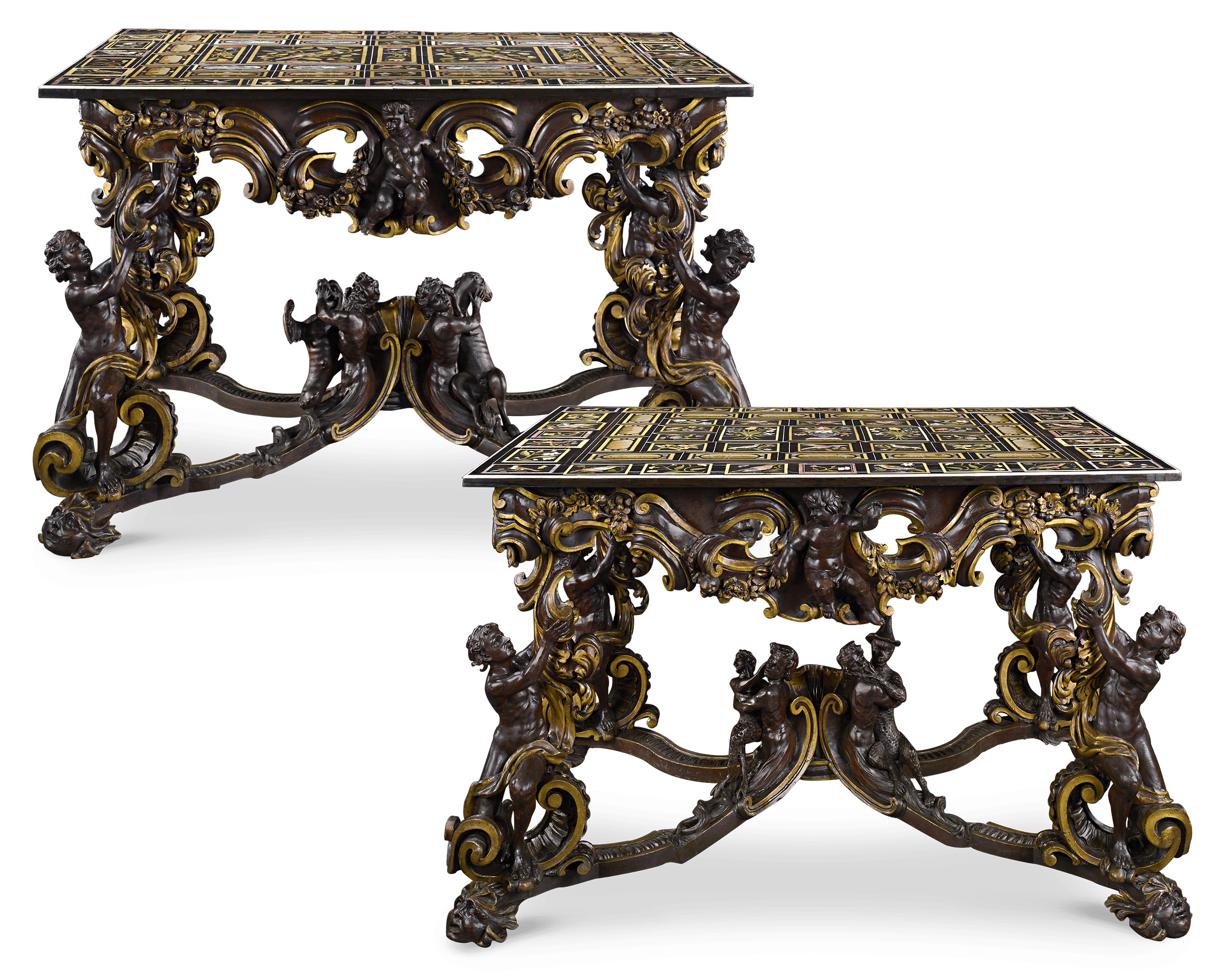 Grand Ducal Pietre Dure Console Tables