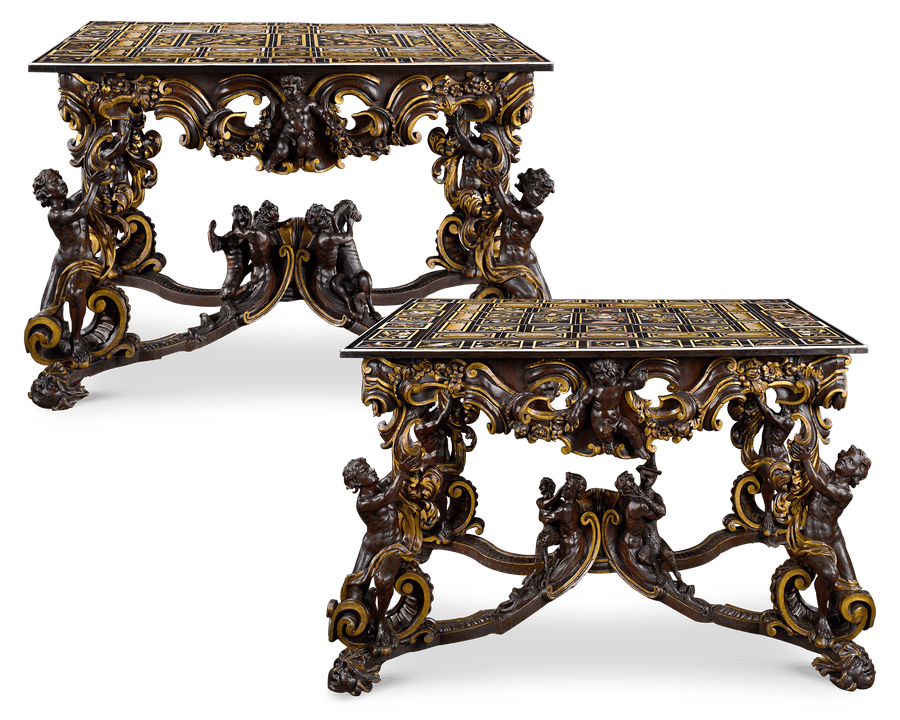 Grand Ducal Pietre Dure Console Tables