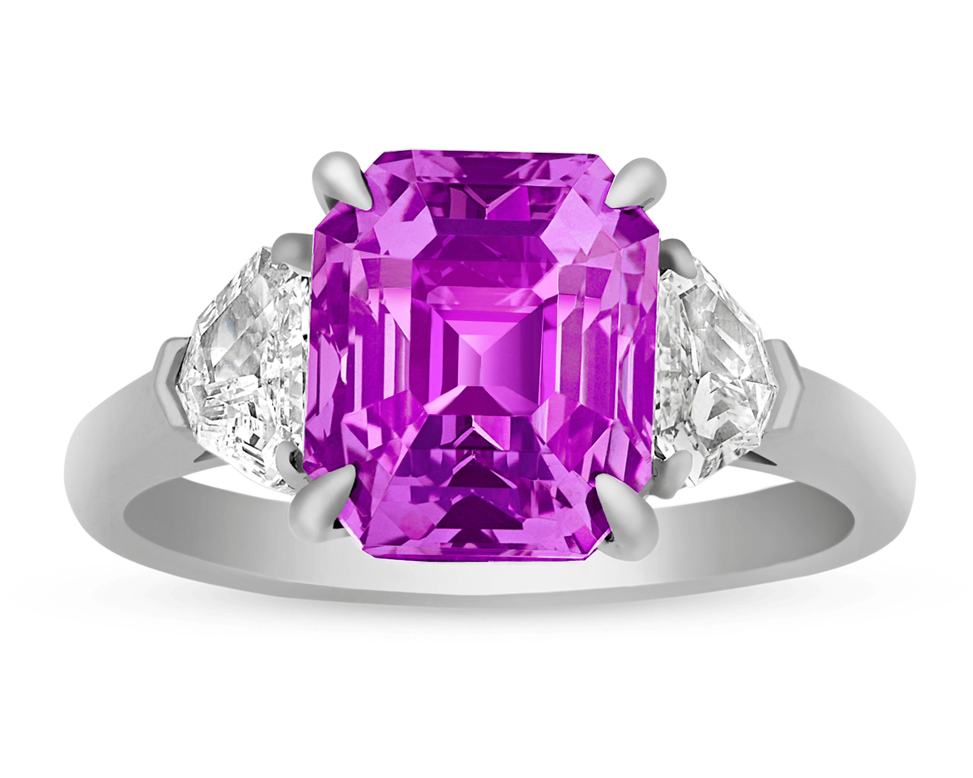 Pink-Purple Sapphire Ring, 5.02 Carats