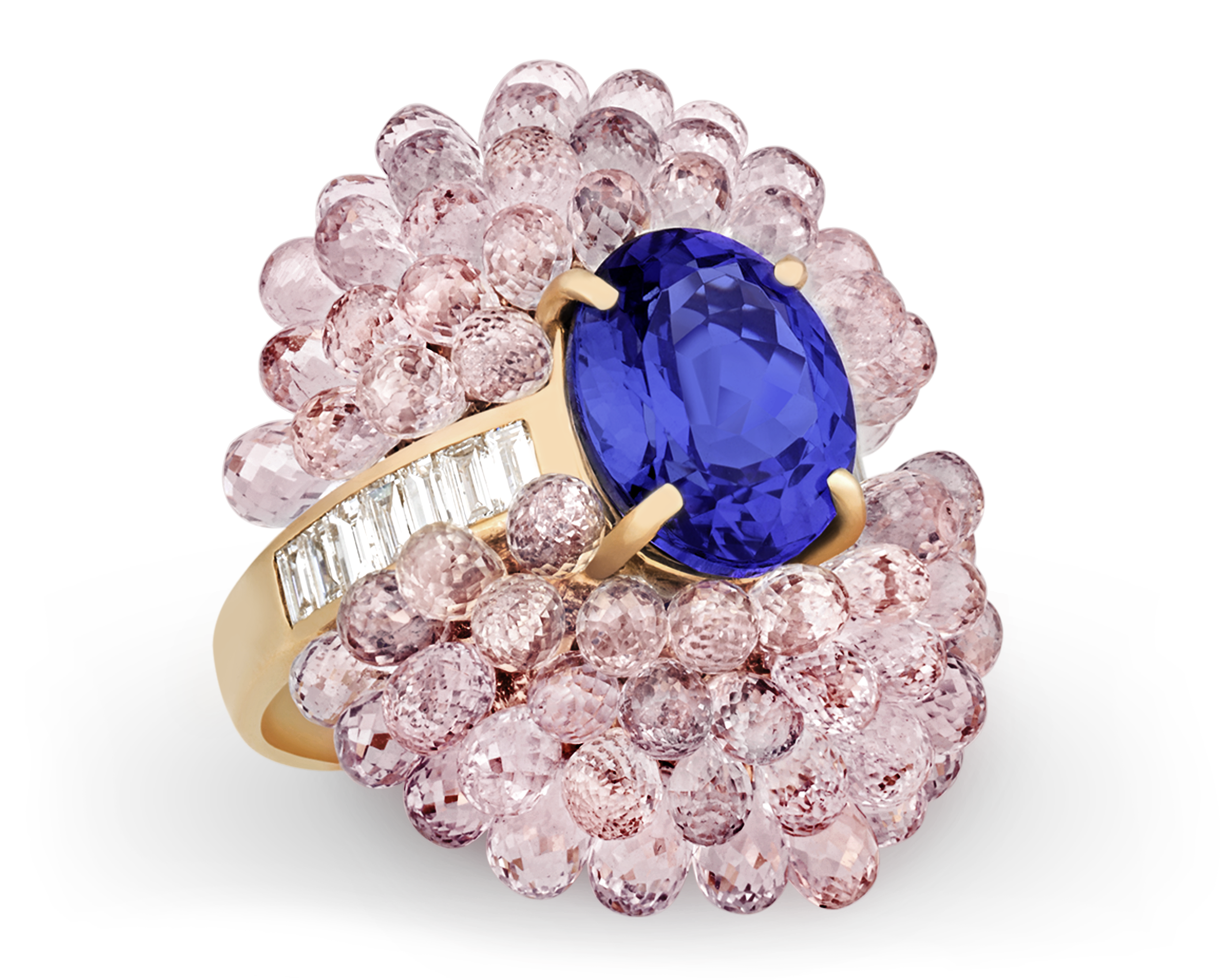 Tanzanite and Pink Sapphire Cocktail Ring