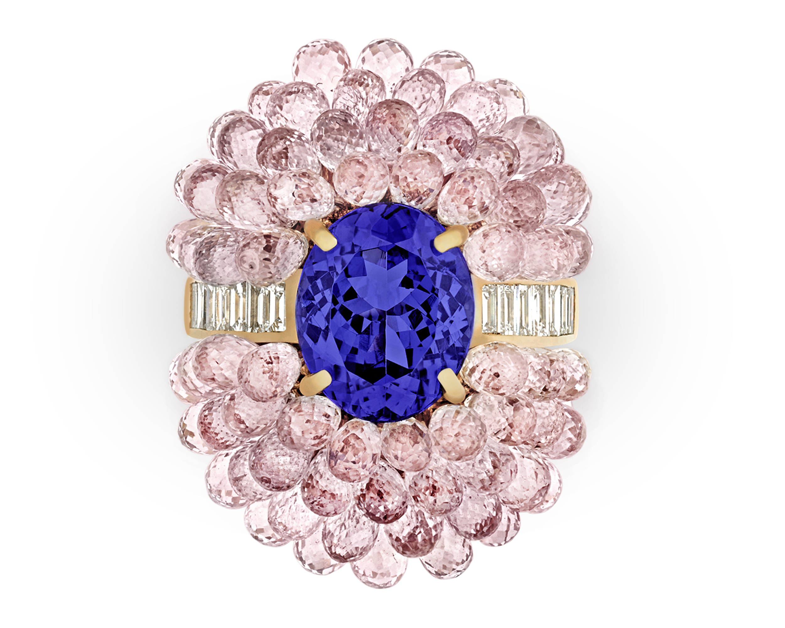 Tanzanite and Pink Sapphire Cocktail Ring