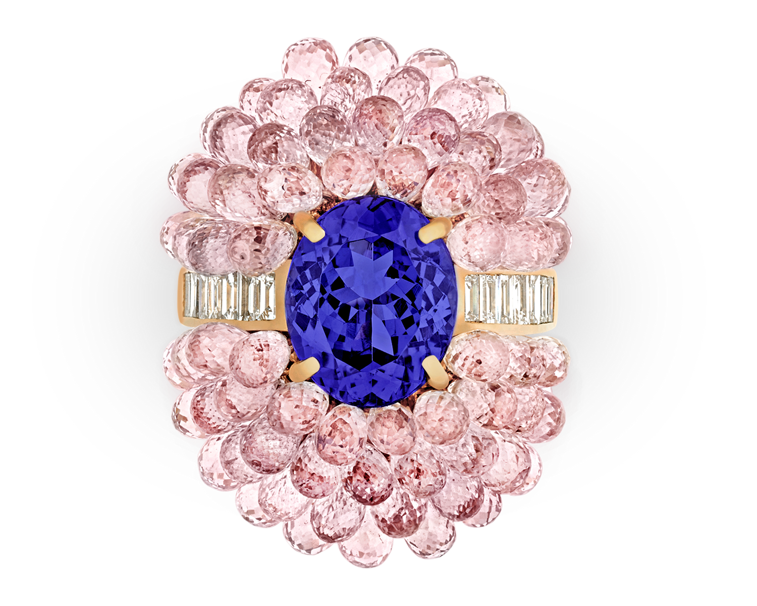 Tanzanite and Pink Sapphire Cocktail Ring