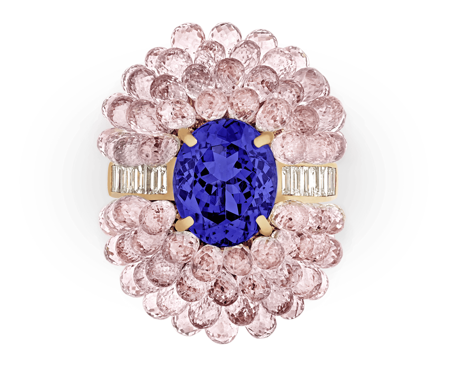 Tanzanite and Pink Sapphire Cocktail Ring