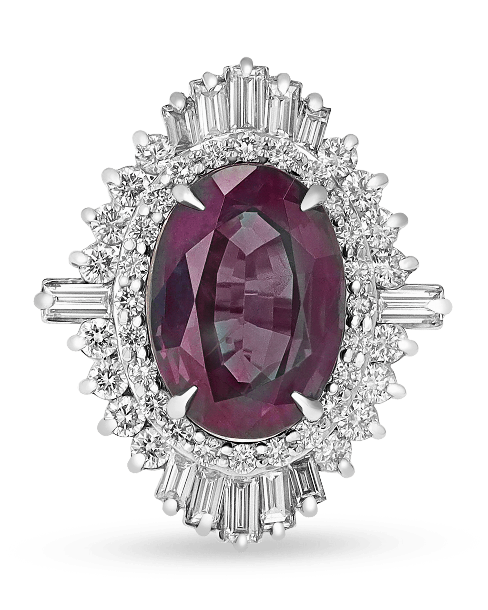 Color-Change Brazilian Alexandrite Ring, 11.02 Carats