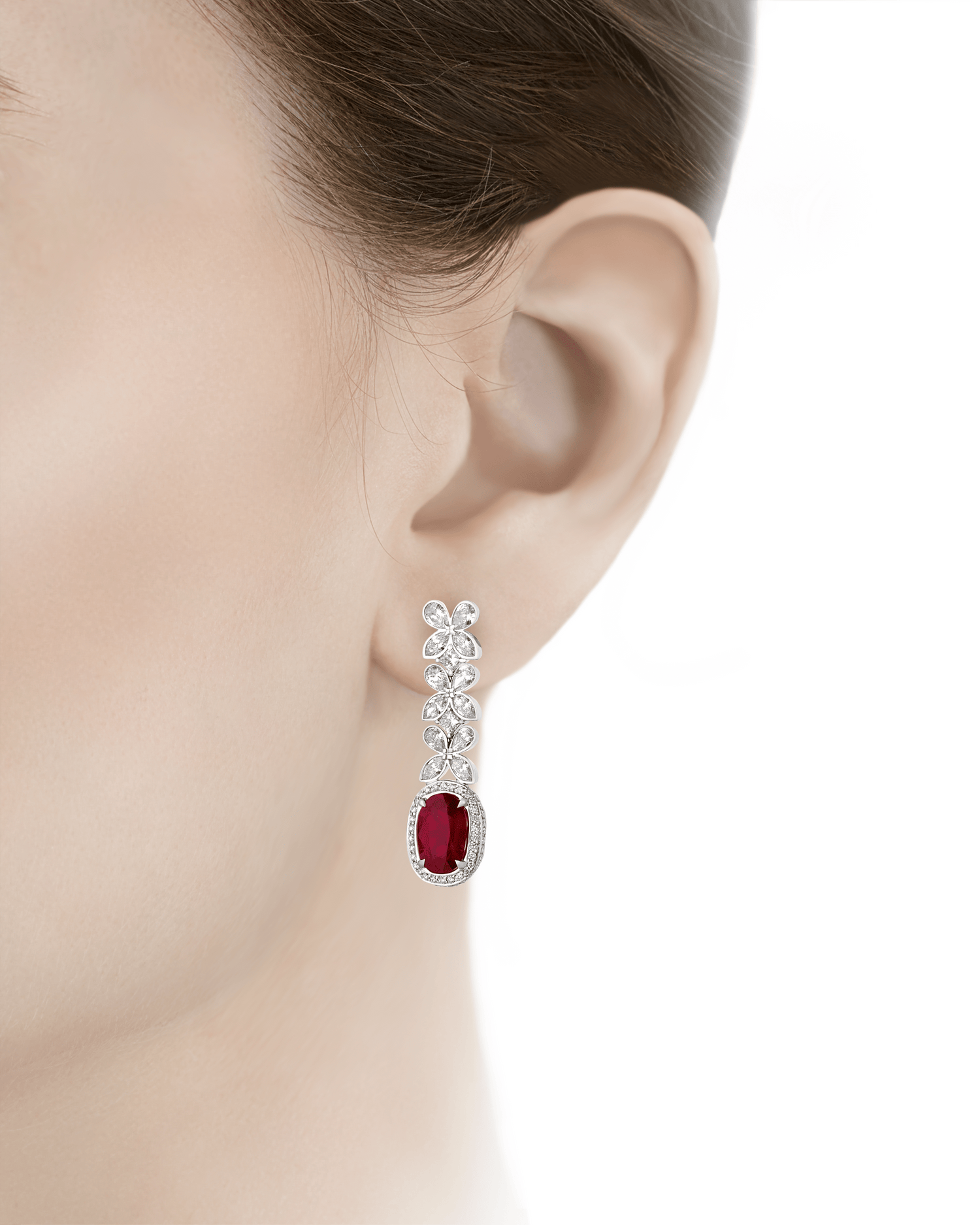 Mozambique Ruby Earrings, 6.02 Carats