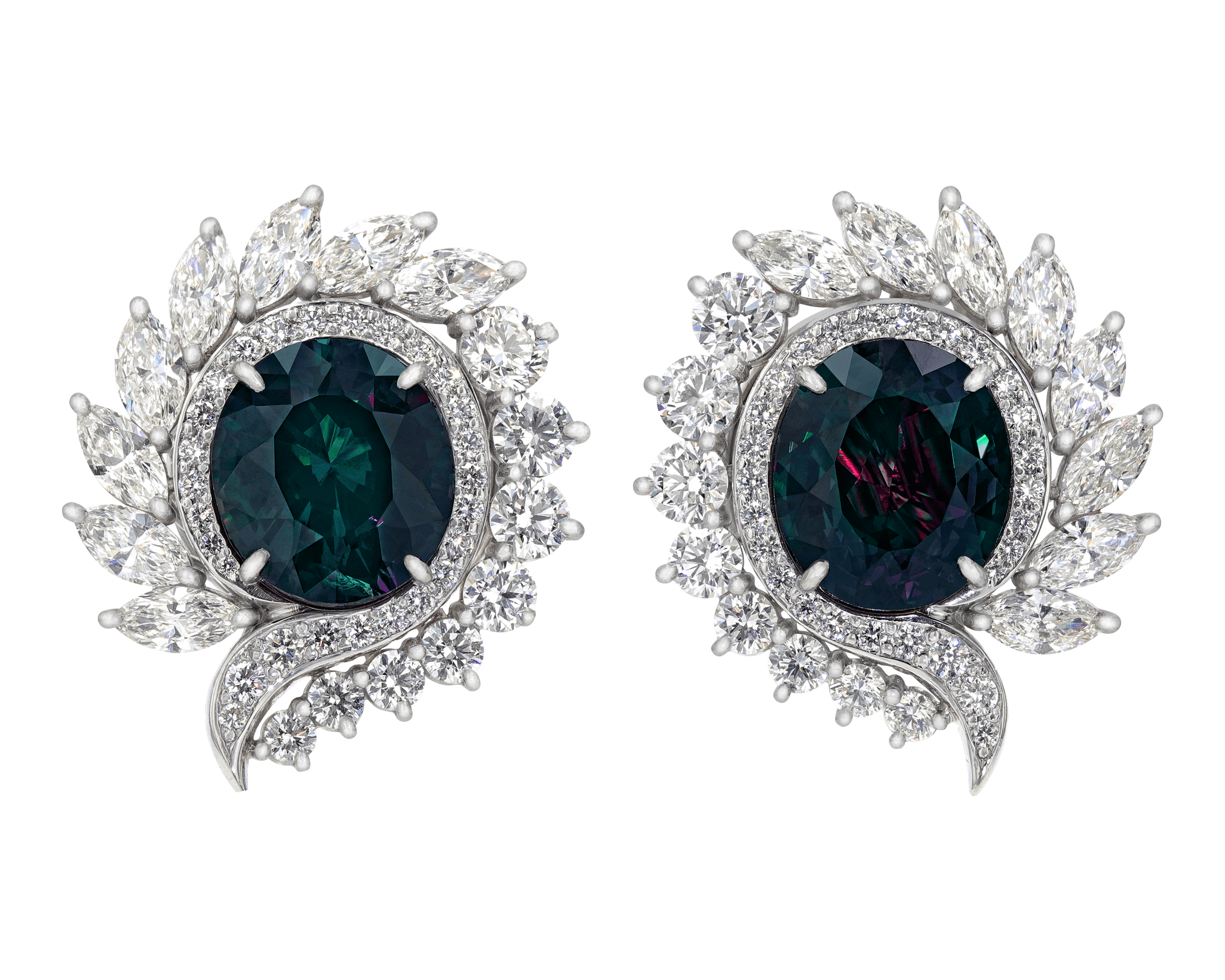 Brazilian Alexandrite Earrings, 11.43 Carats