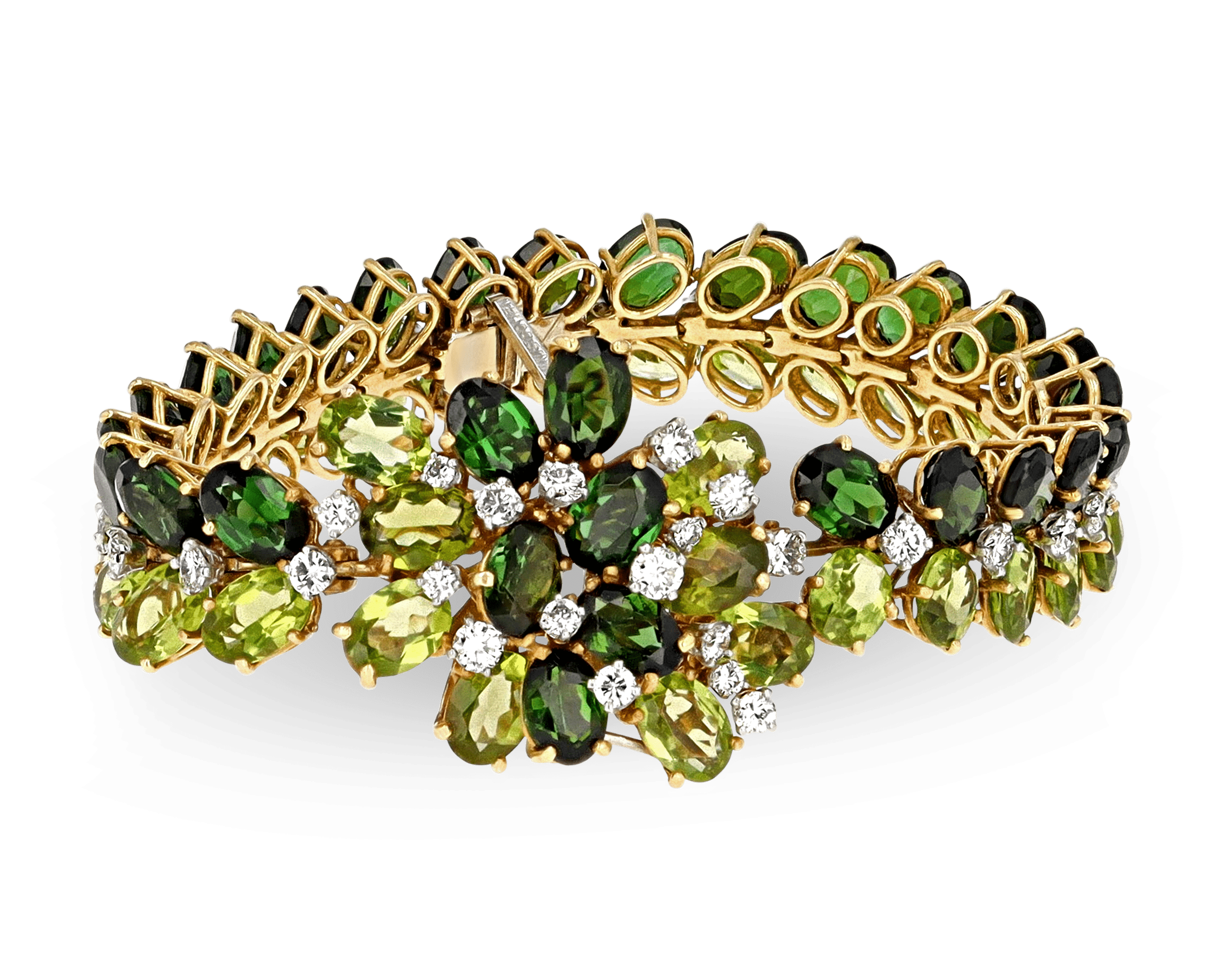 Julius Cohen Peridot and Tourmaline Bracelet