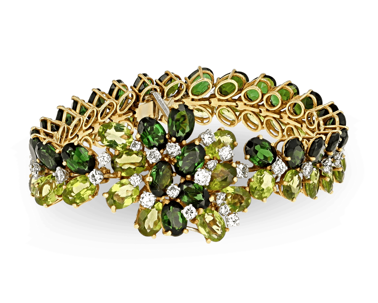 Julius Cohen Peridot and Tourmaline Bracelet