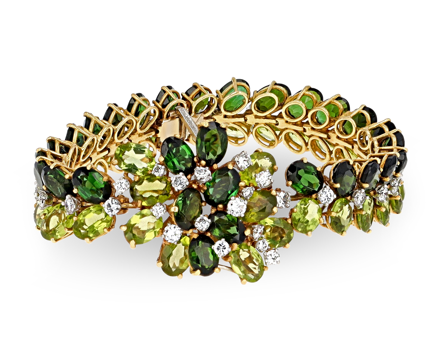 Julius Cohen Peridot and Tourmaline Bracelet