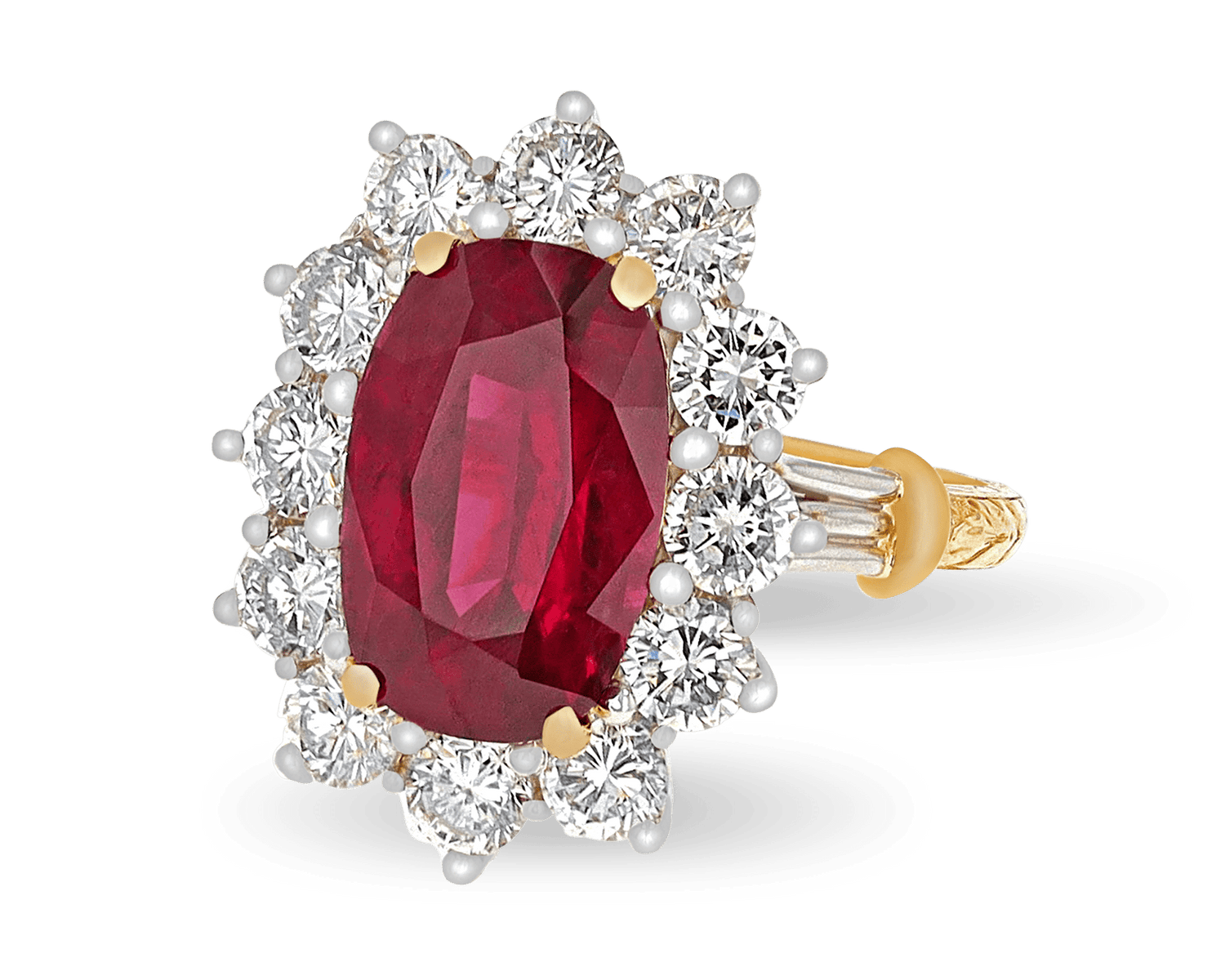 Cushion-Cut Ruby Ring, 5.82 Carats