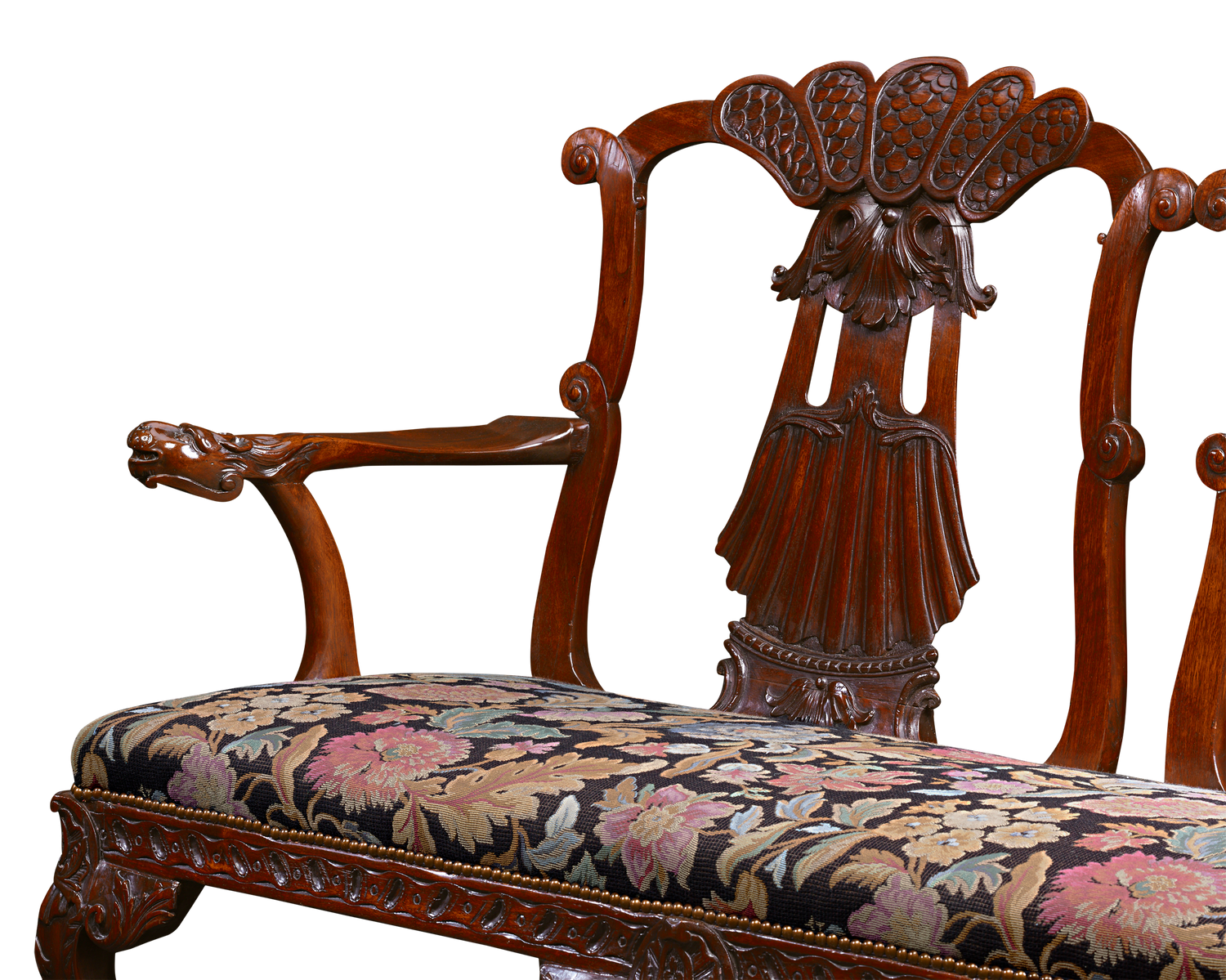 George II Style Mahogany Double Chair Settee