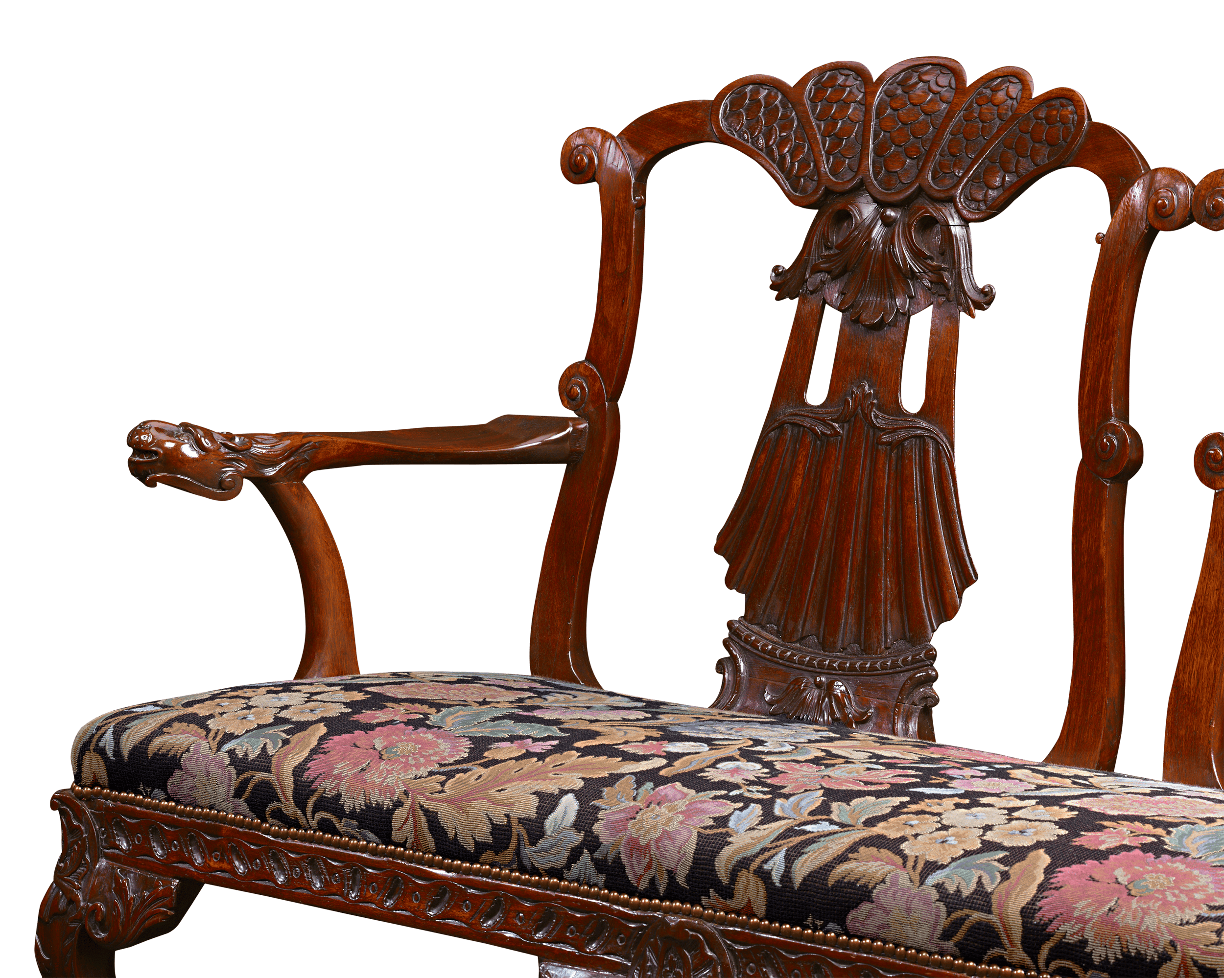 George II-Style Mahogany Double Chair Settee