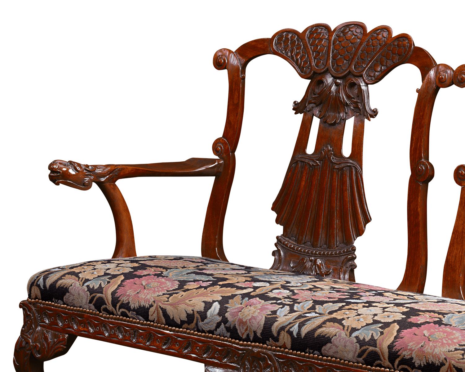 George II-Style Mahogany Double Chair Settee