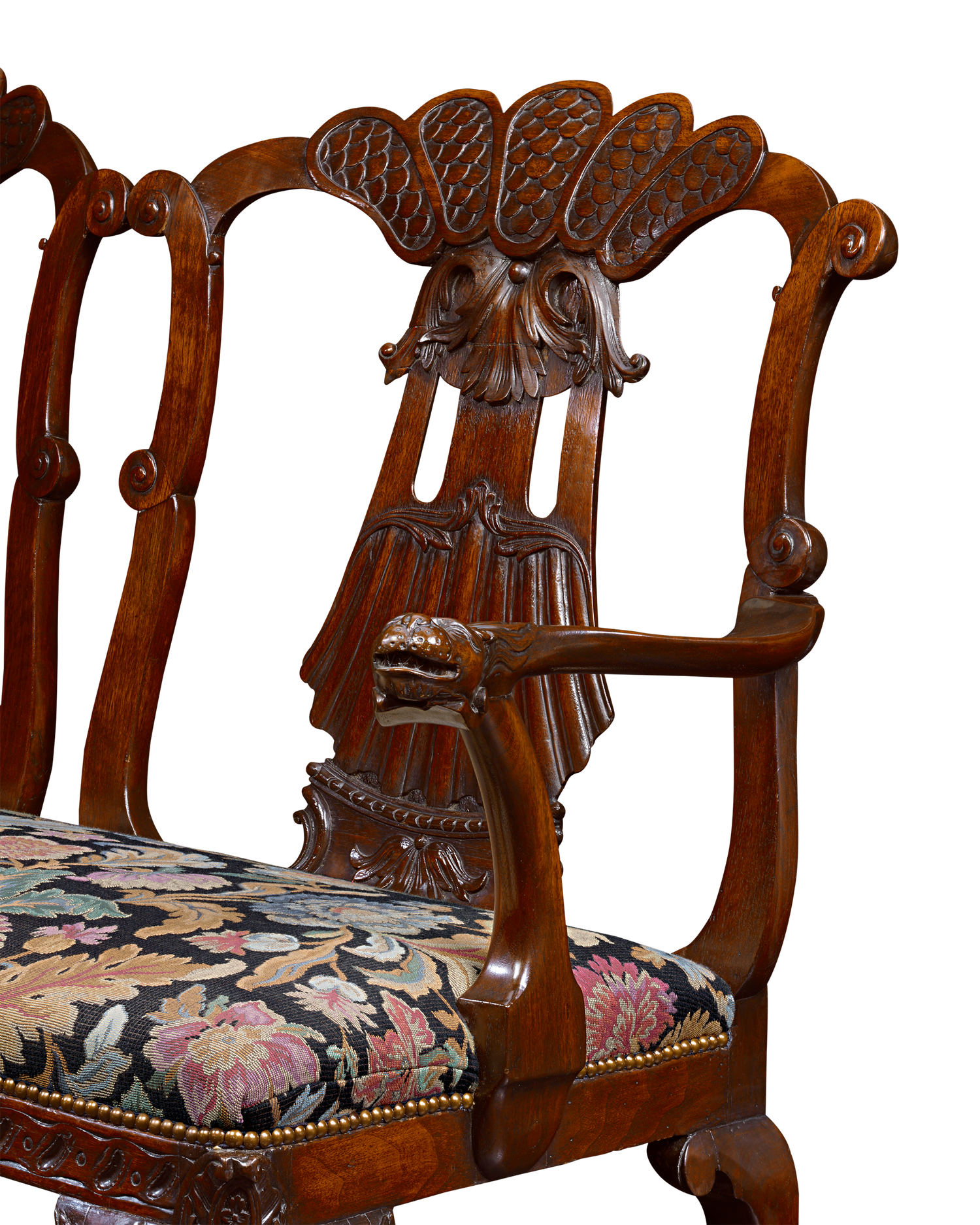 George II Style Mahogany Double Chair Settee