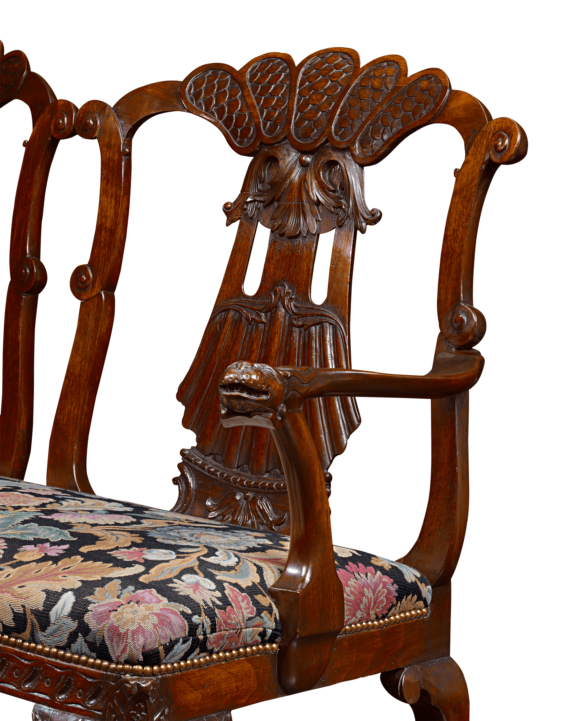 George II-Style Mahogany Double Chair Settee