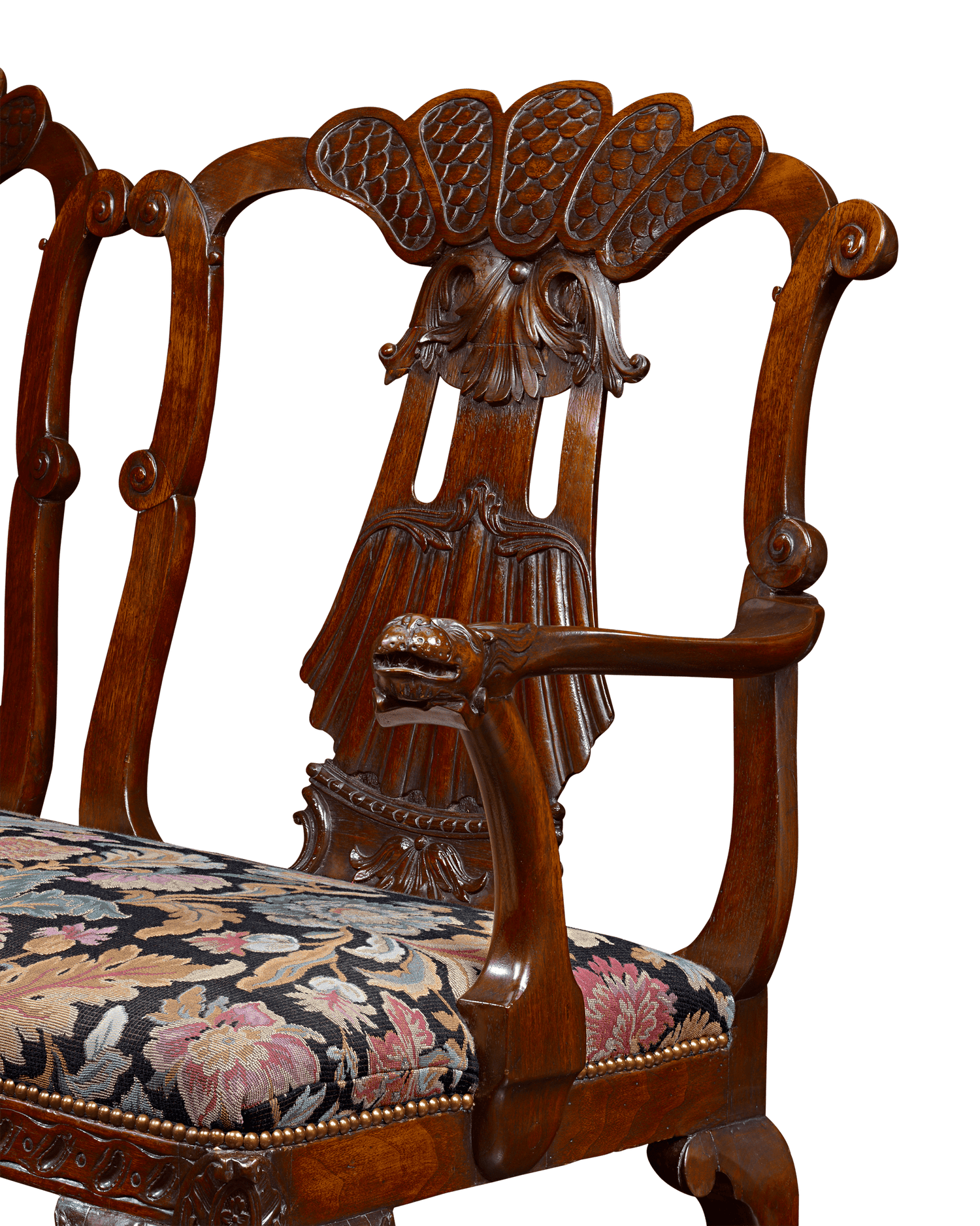 George II-Style Mahogany Double Chair Settee