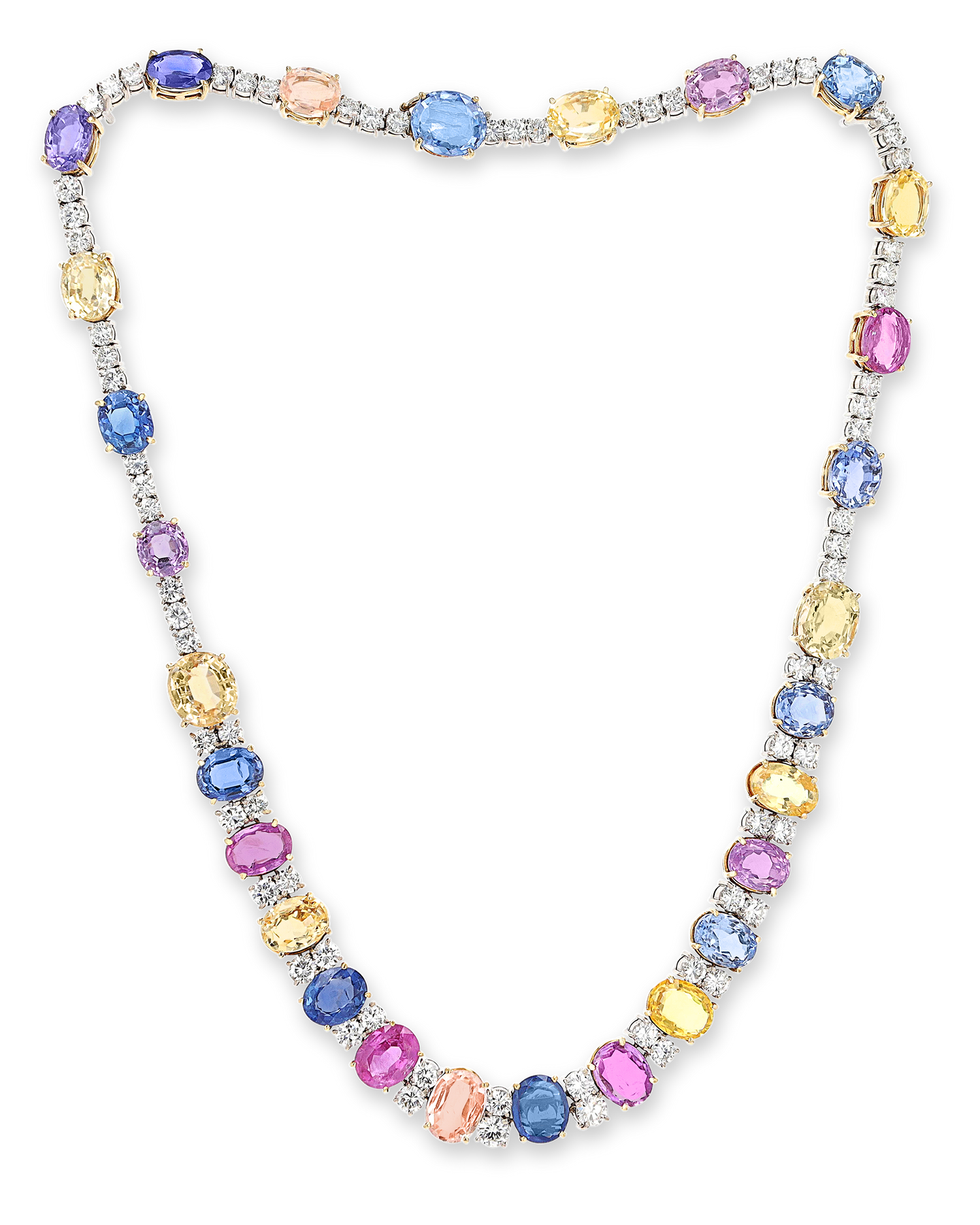 Multi-Color Sapphire Necklace, 85.00 Carats | M.S. Rau