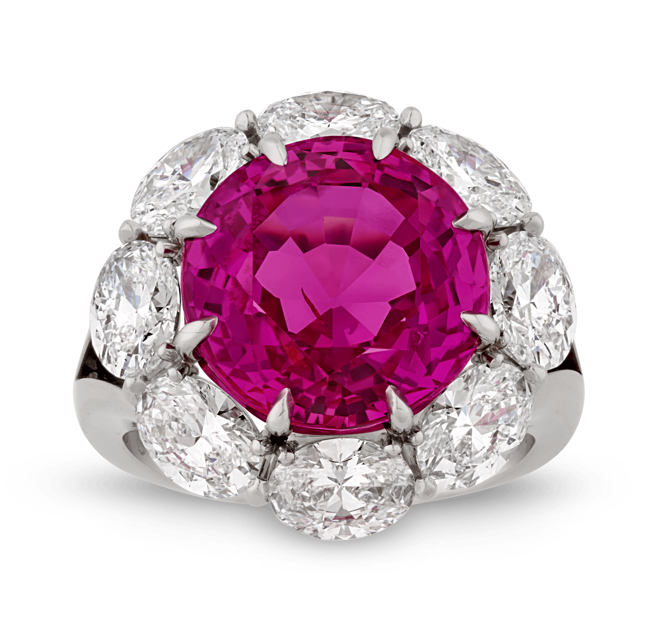 Burmese Vivid Pink Sapphire Ring, 10.03 Carats