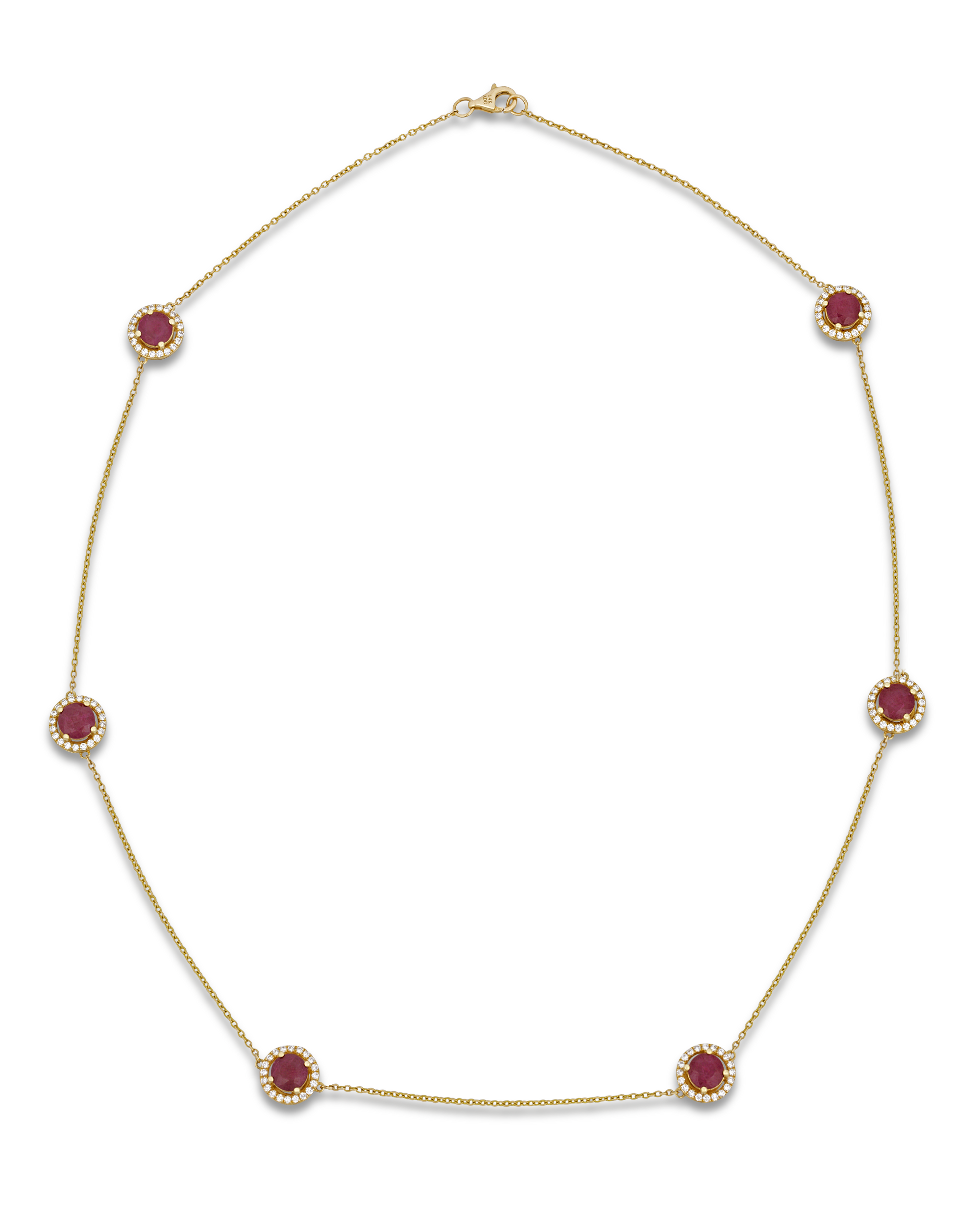 Ruby Station Necklace, 5.53 Carats